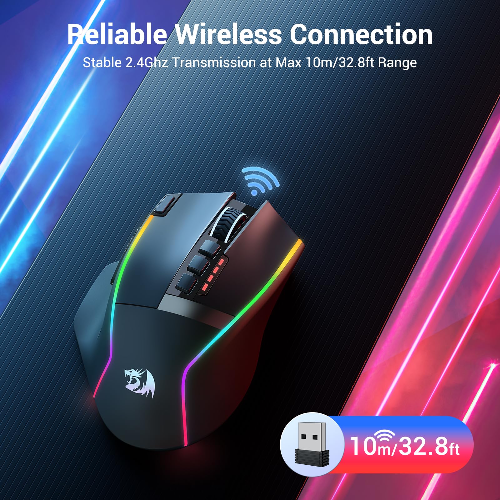 Foto 2 | Ratón Inalámbrico Para Juegos Redragon 16000 Dpi Con Retroiluminación Rgb - Venta Internacional.