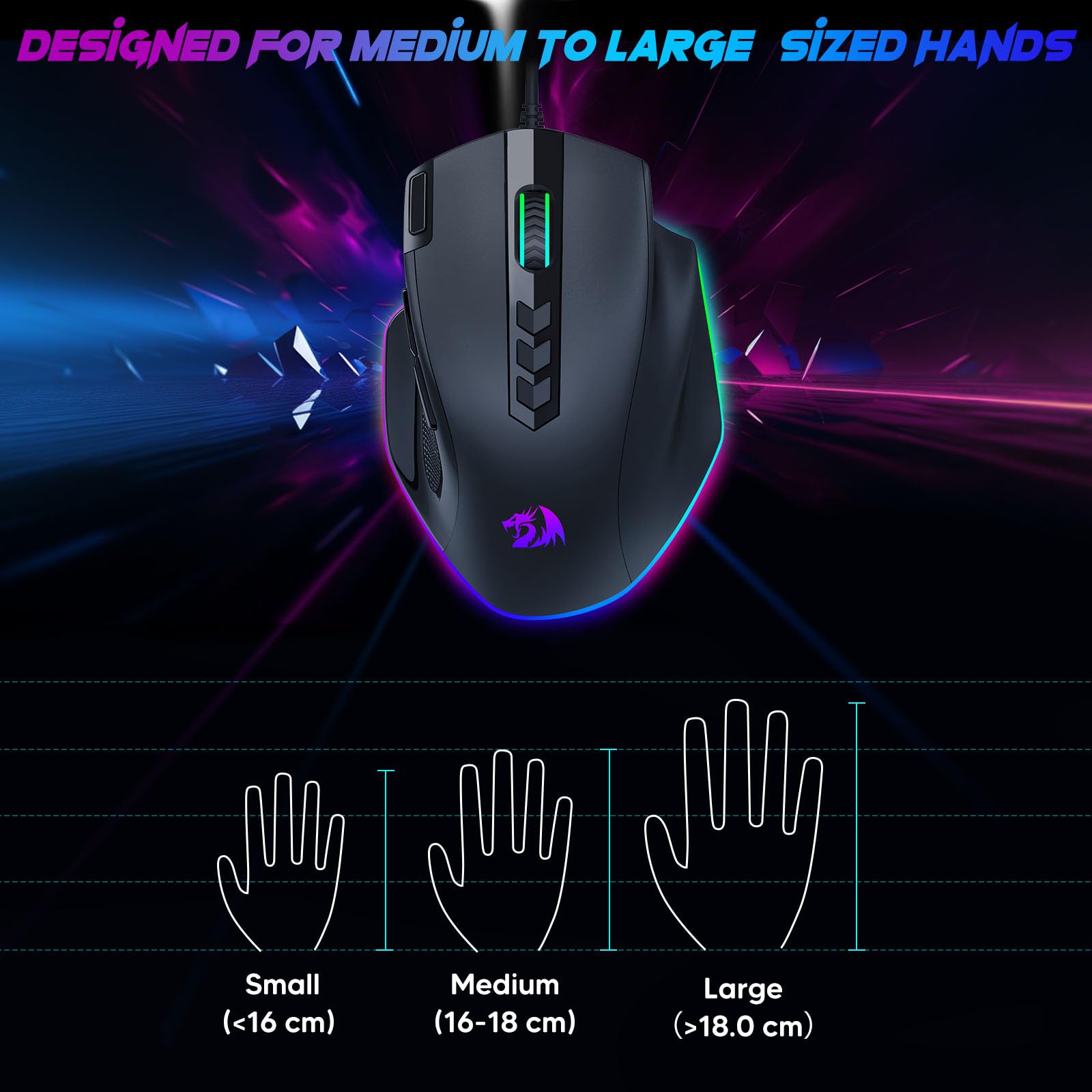 Foto 8 pulgar | Ratón Para Juegos Redragon M614 Rgb Retroiluminado 8000 Dpi Con Cable - Venta Internacional.