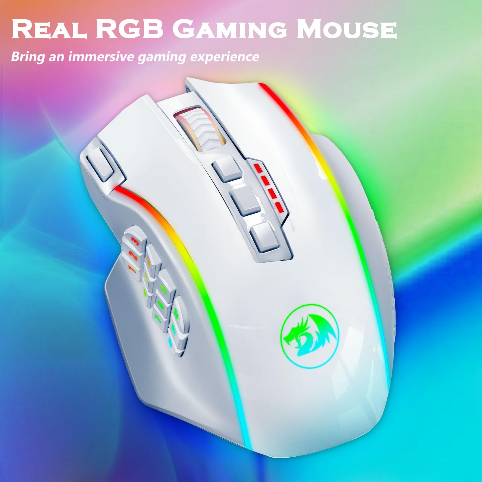 Foto 7 pulgar | Ratón Inalámbrico Para Juegos Redragon M901p-ws 16.000 Dpi Rgb - Venta Internacional.