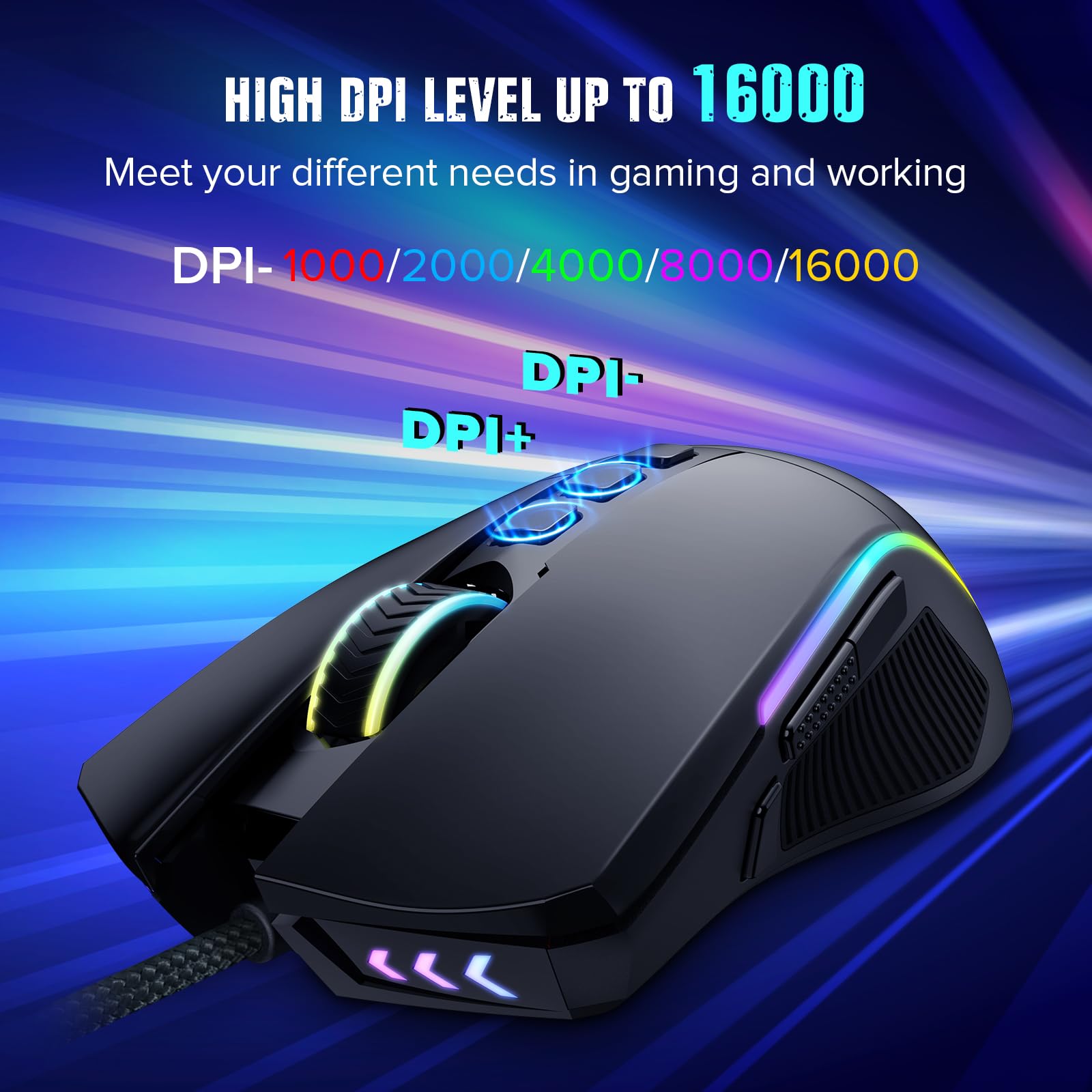Foto 4 pulgar | Ratón Para Juegos Redragon Optical Sensor 16,000 Dpi Con Cable Rgb - Venta Internacional.