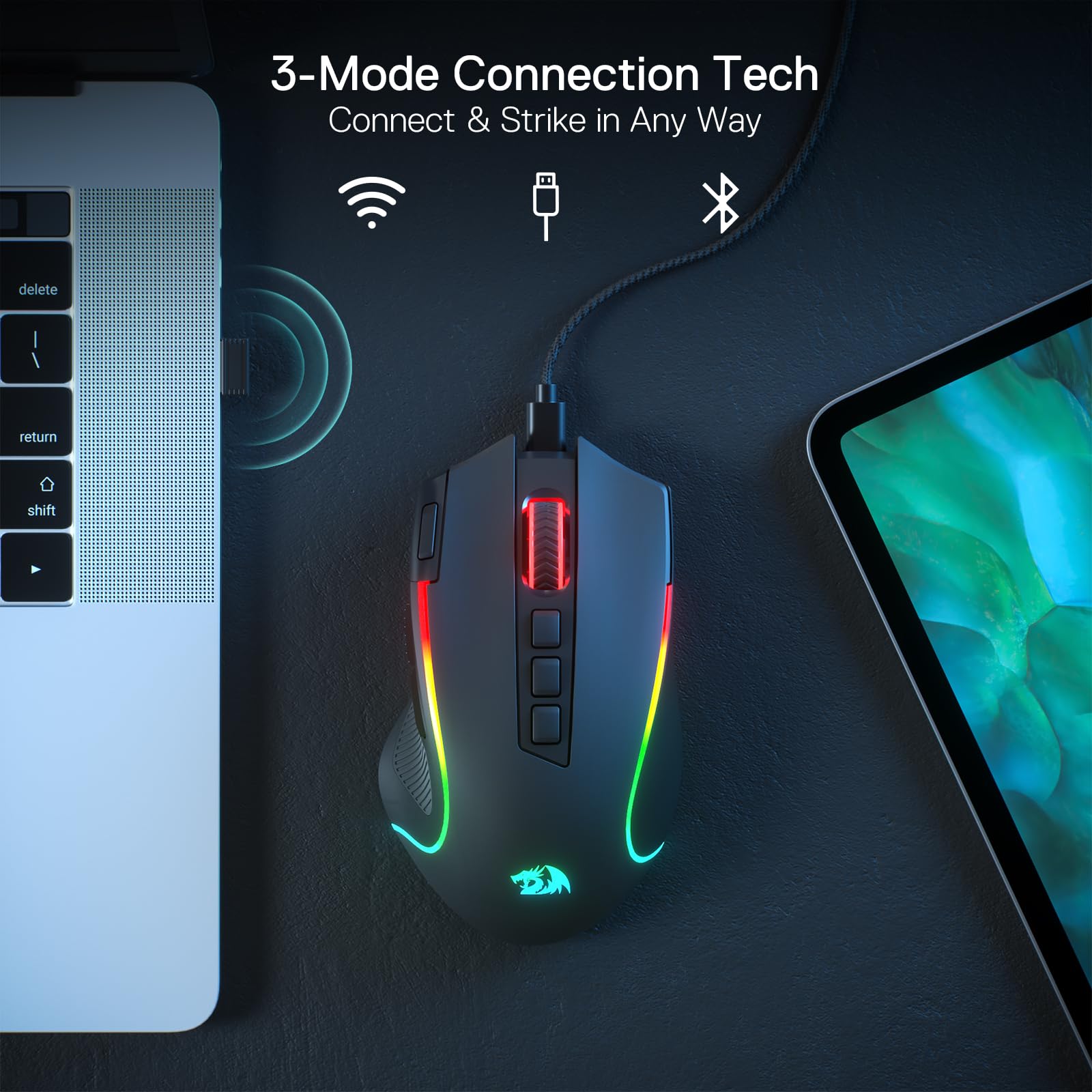 Foto 4 pulgar | Ratón Para Juegos Redragon M612 Pro Rgb 8000 Dpi Con Cable/inalámbrico - Venta Internacional.