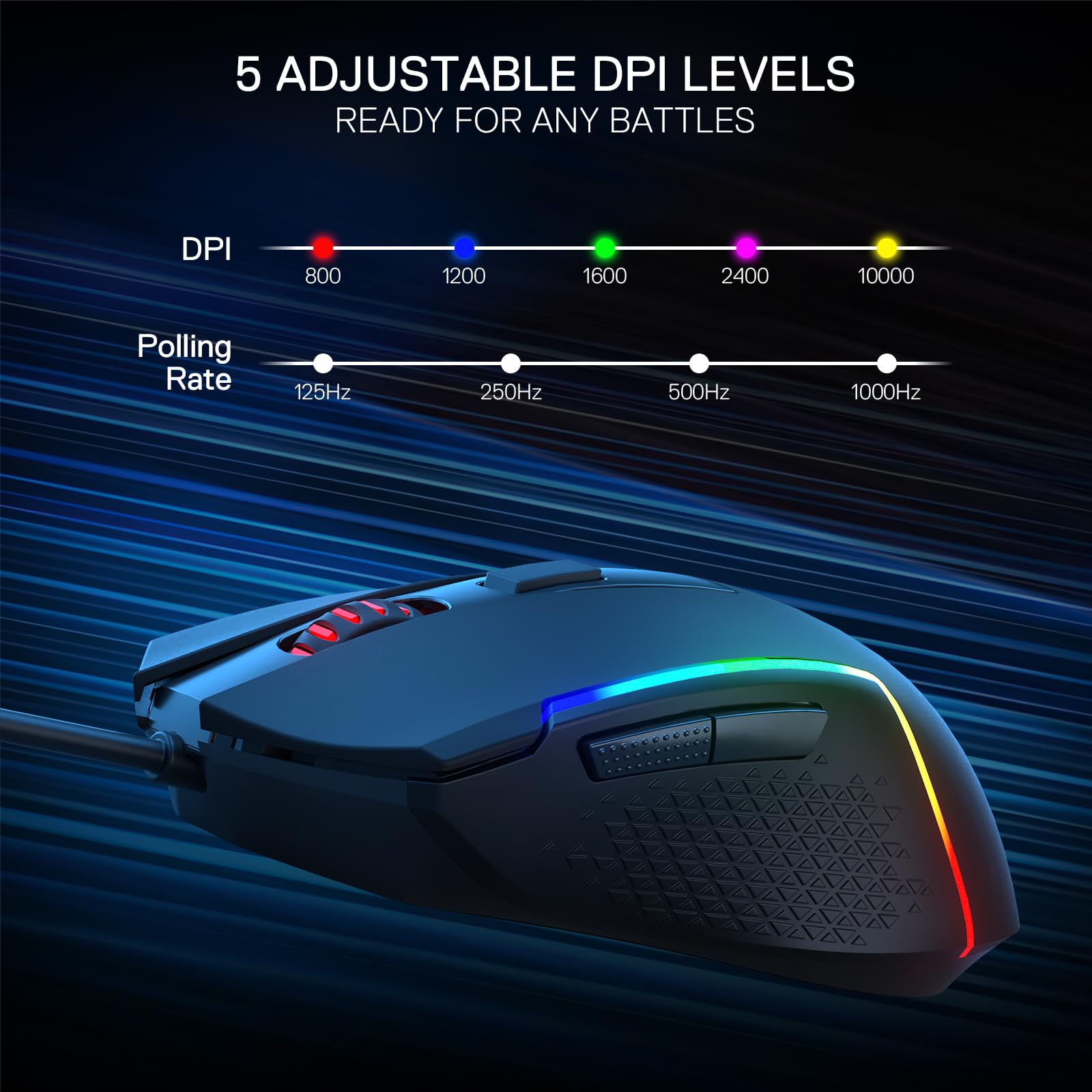 Foto 4 pulgar | Ratón Para Juegos Redragon M616 Rgb 10000 Dpi Con Cable Óptico - Venta Internacional.