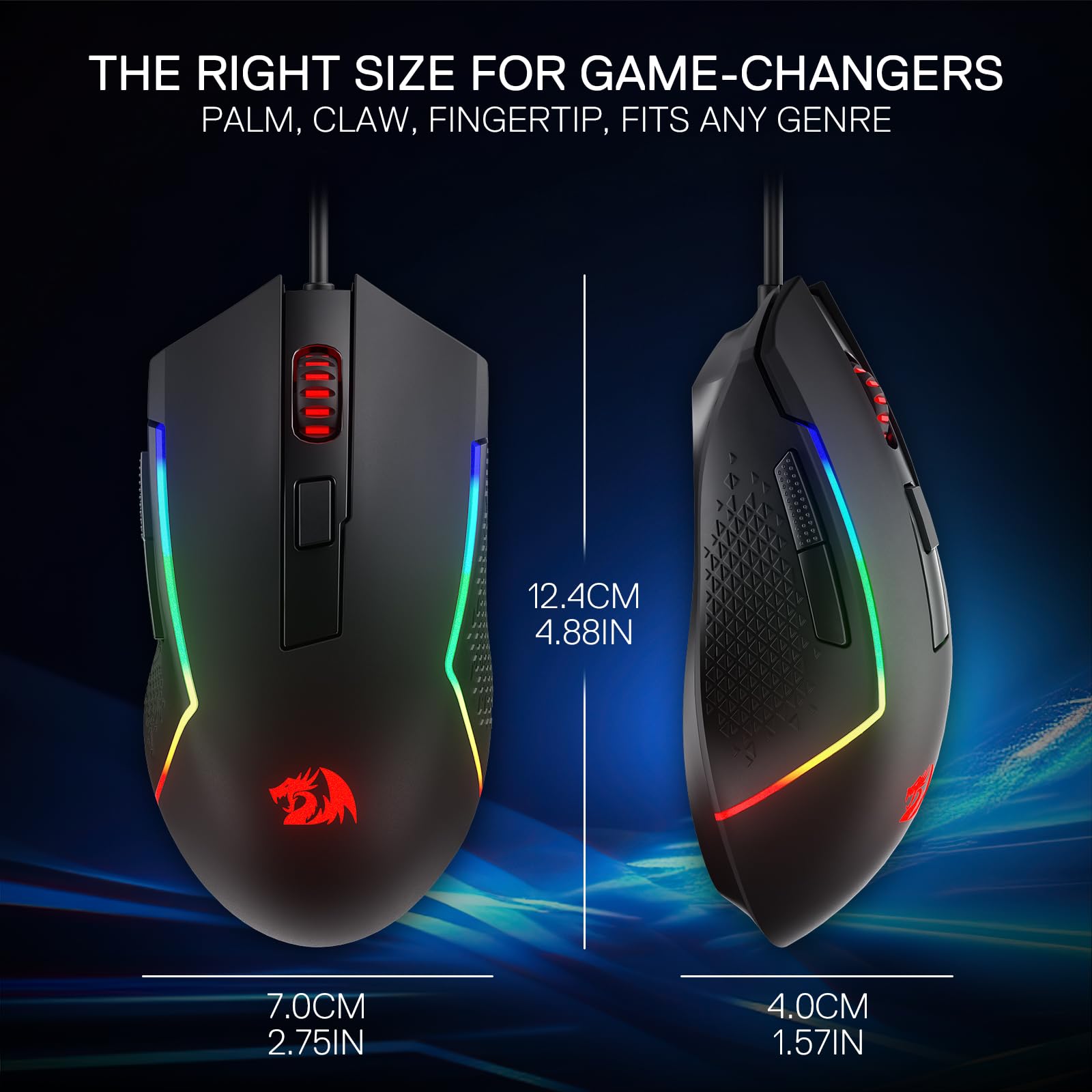 Foto 7 pulgar | Ratón Para Juegos Redragon M616 Rgb 10000 Dpi Con Cable Óptico - Venta Internacional.