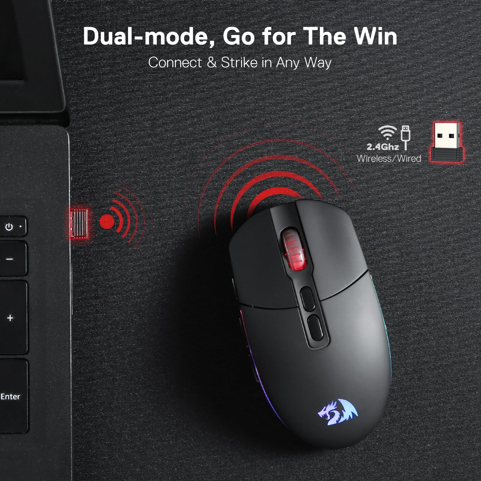 Foto 4 pulgar | Ratón Inalámbrico Para Juegos Redragon M719 Pro 10.000 Dpi Rgb - Venta Internacional.