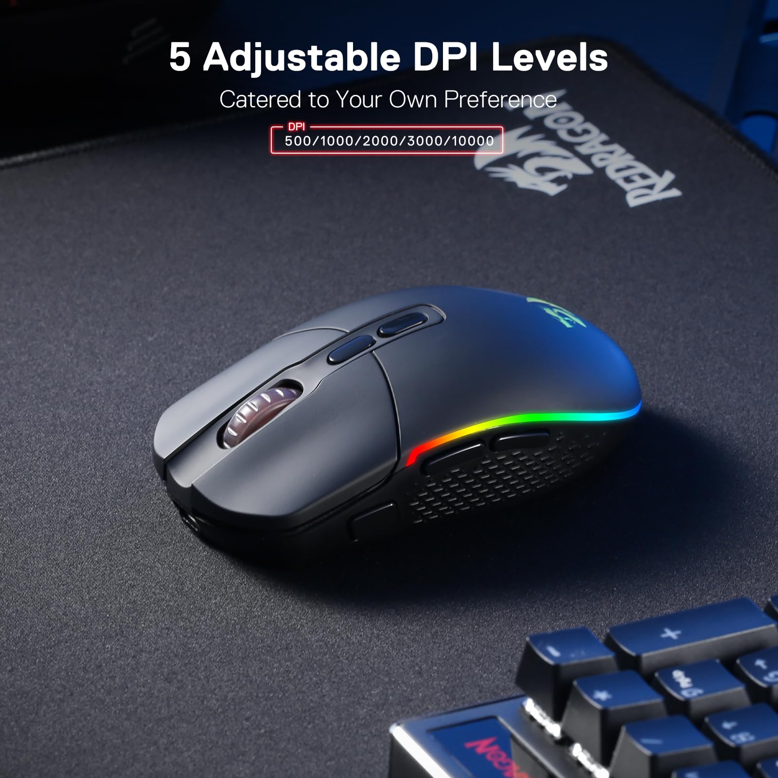 Foto 5 pulgar | Ratón Inalámbrico Para Juegos Redragon M719 Pro 10.000 Dpi Rgb - Venta Internacional.