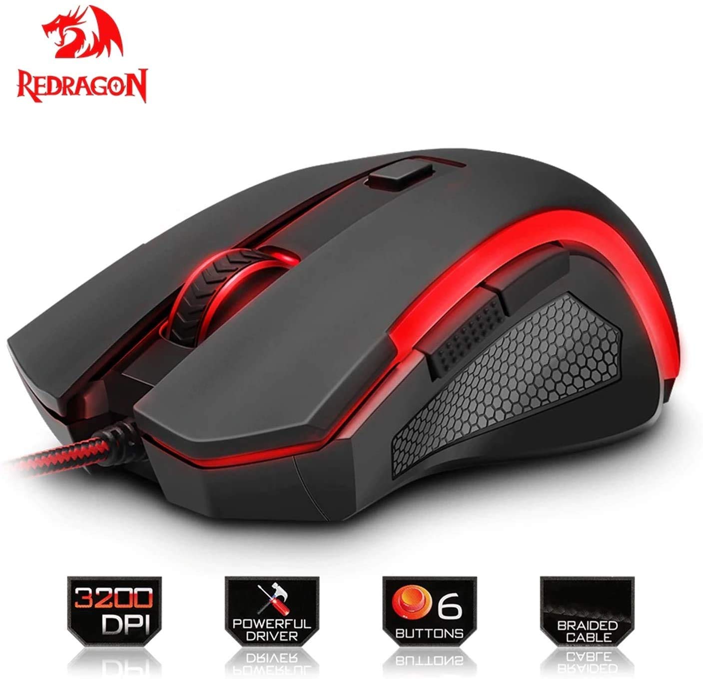Foto 7 pulgar | Ratón Redragon Gamer Nothosaur M606 Negro - Venta Internacional.