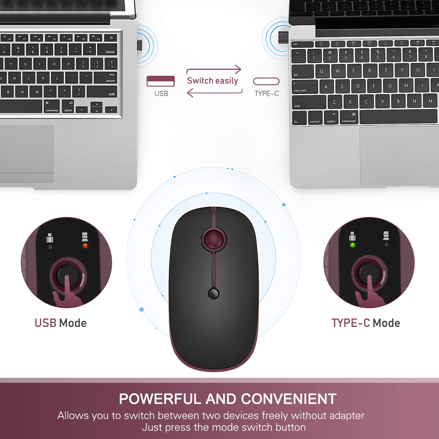 Foto 4 pulgar | Ratón Inalámbrico Vssoplor Type C Recargable Para Pc Negro - Venta Internacional.