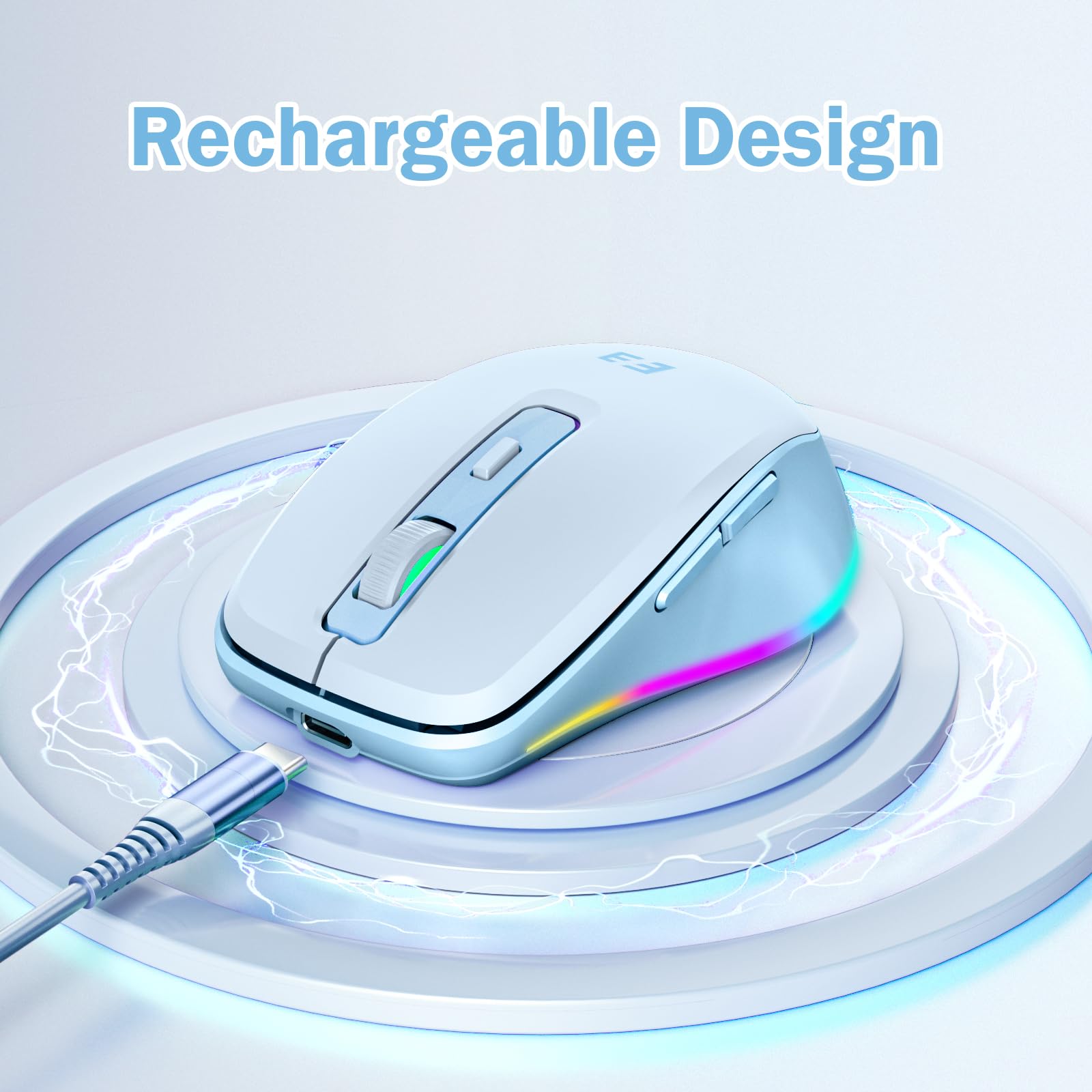 Foto 6 pulgar | Ratón Inalámbrico Senda Tipo C Con Jiggler Para Macbook Blue - Venta Internacional.