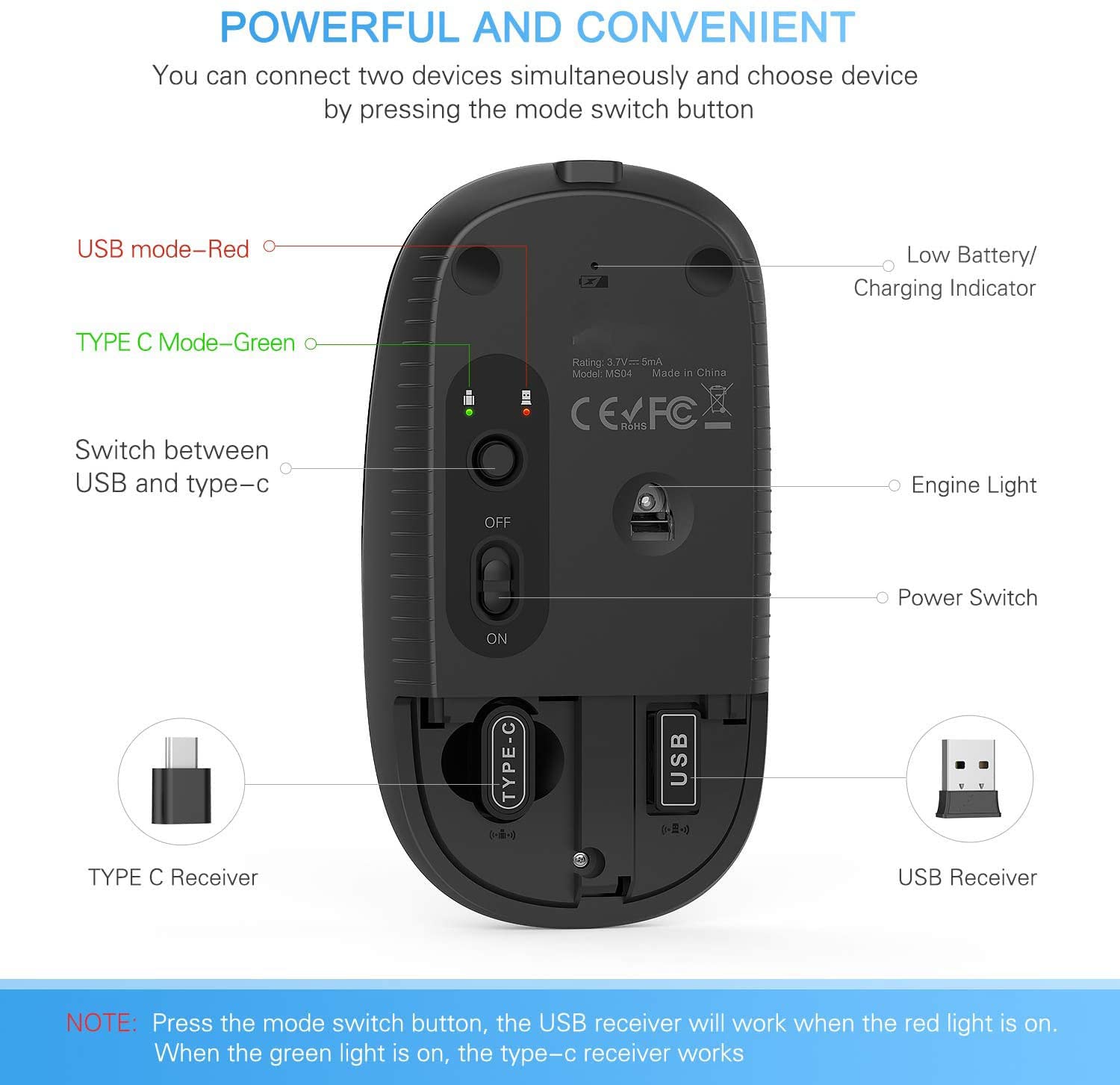 Foto 8 pulgar | Ratón Inalámbrico Vssoplor Tipo C Usb C Recargable Negro Dorado - Venta Internacional.