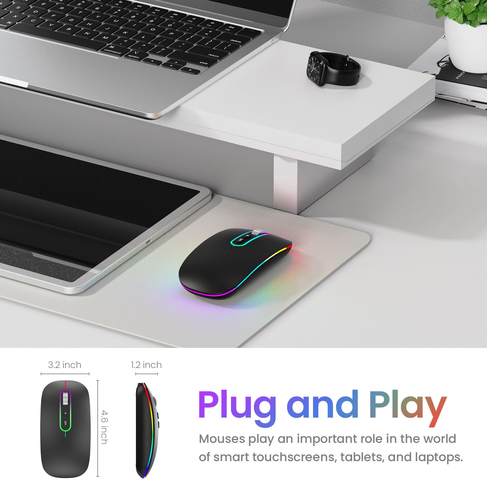 Foto 4 pulgar | Ratón Inalámbrico Cimetech M01 Bluetooth 5.1 Recargable - Venta Internacional.