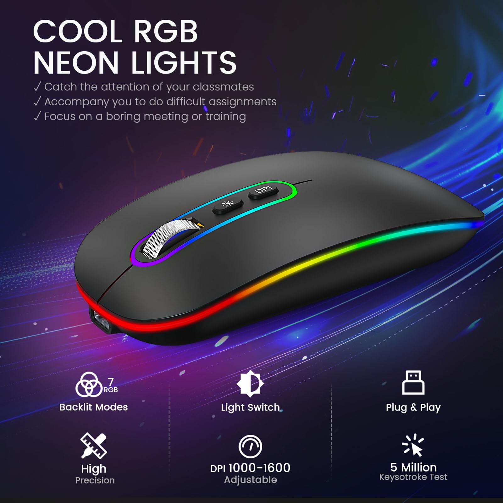 Foto 7 pulgar | Ratón Inalámbrico Cimetech M01 Bluetooth 5.1 Recargable - Venta Internacional.