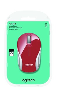Foto 4 | Miniratón Inalámbrico Logitech M187 Rojo - Venta Internacional.