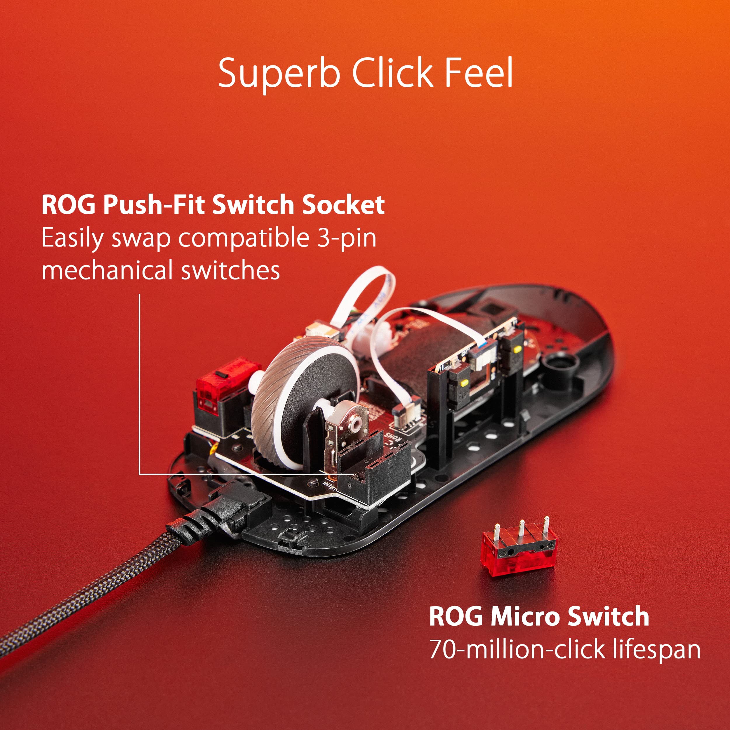 Foto 8 pulgar | Ratón Para Juegos Asus Rog Strix Impact Iii Con Cable 12000 Dpi Negro - Venta Internacional.