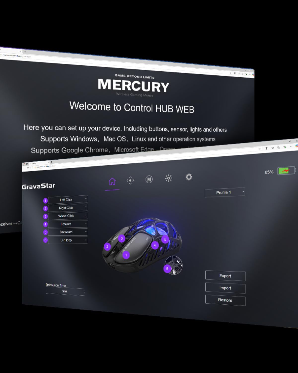Foto 6 pulgar | Ratón Para Juegos Gravastar Mercury X Ultraligero De 32.000 Dpi, Gris - Venta Internacional.