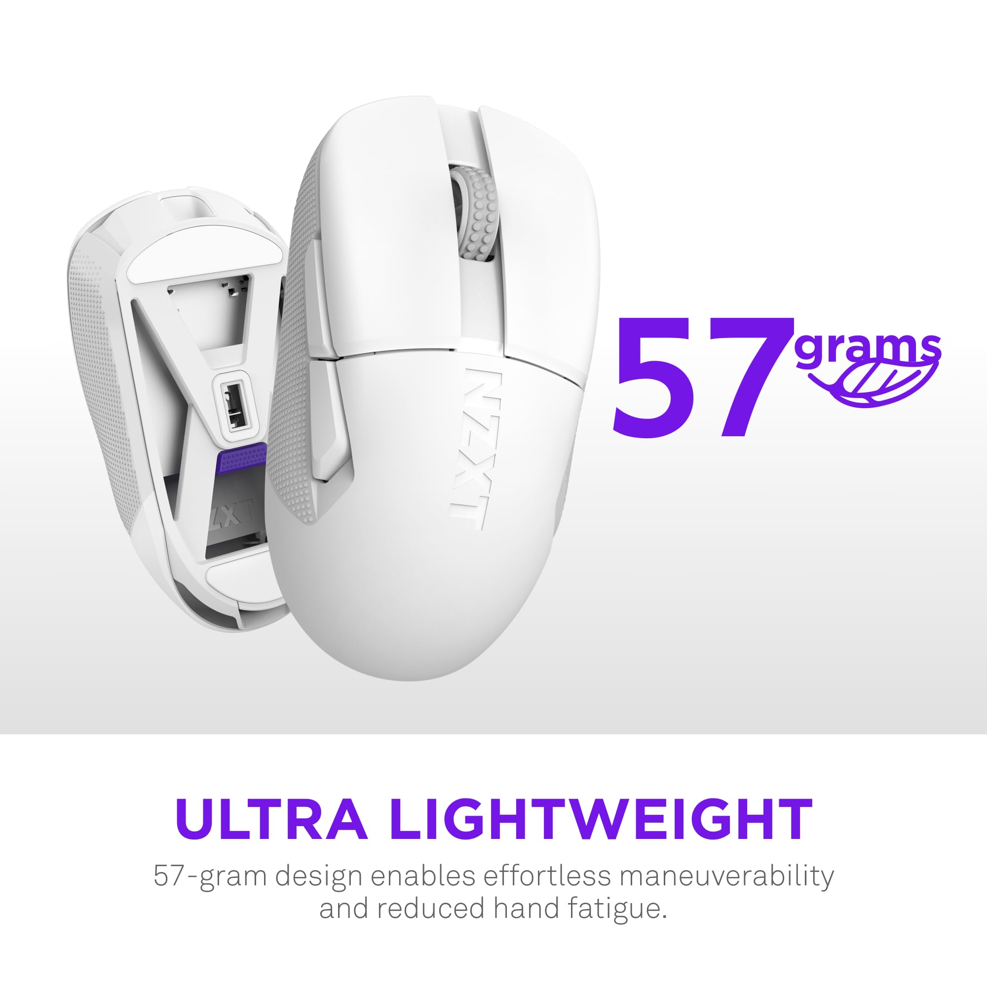 Foto 3 pulgar | Ratón Inalámbrico Para Juegos Nzxt Lift Elite 57 G 26 K Dpi Blanco - Venta Internacional.