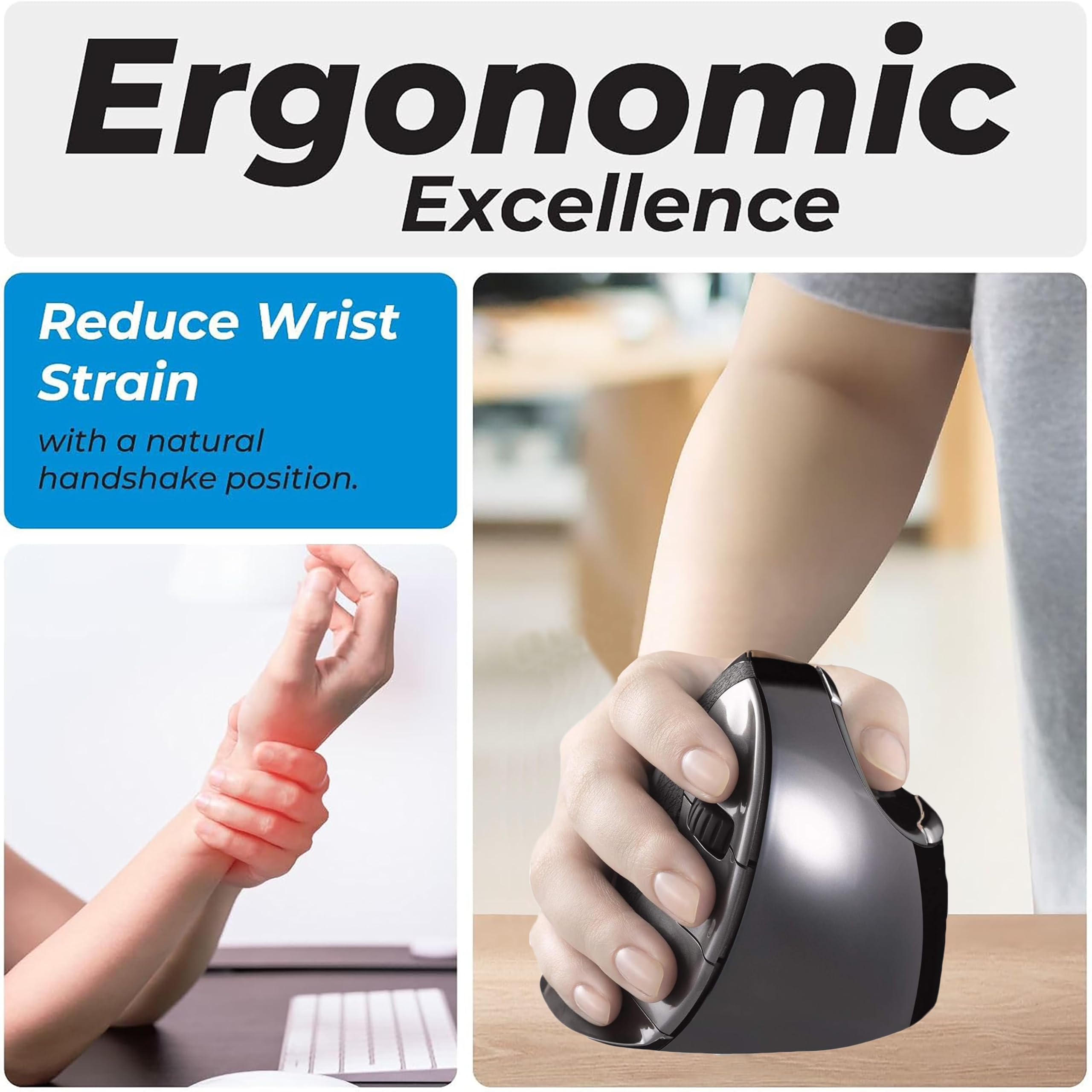 Foto 3 pulgar | Ratón Vertical Evoluent Vmdmw 4 Usb Inalámbrico Para Mano Derecha - Venta Internacional.