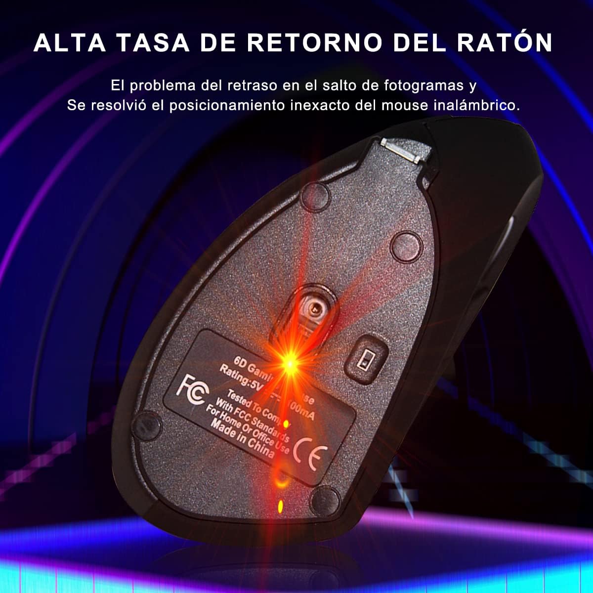 Foto 5 pulgar | Mouse Gamer Ergonómico Con Cable – Vertical, 5 Botones + Scroll, Luz Rgb Para Dpi Ajustable – Ideal Para