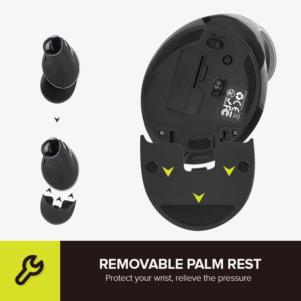 Foto 7 pulgar | Ratón Delux M618plus Inalámbrico Ergonómico Vertical 1600 Dpi - Venta Internacional.