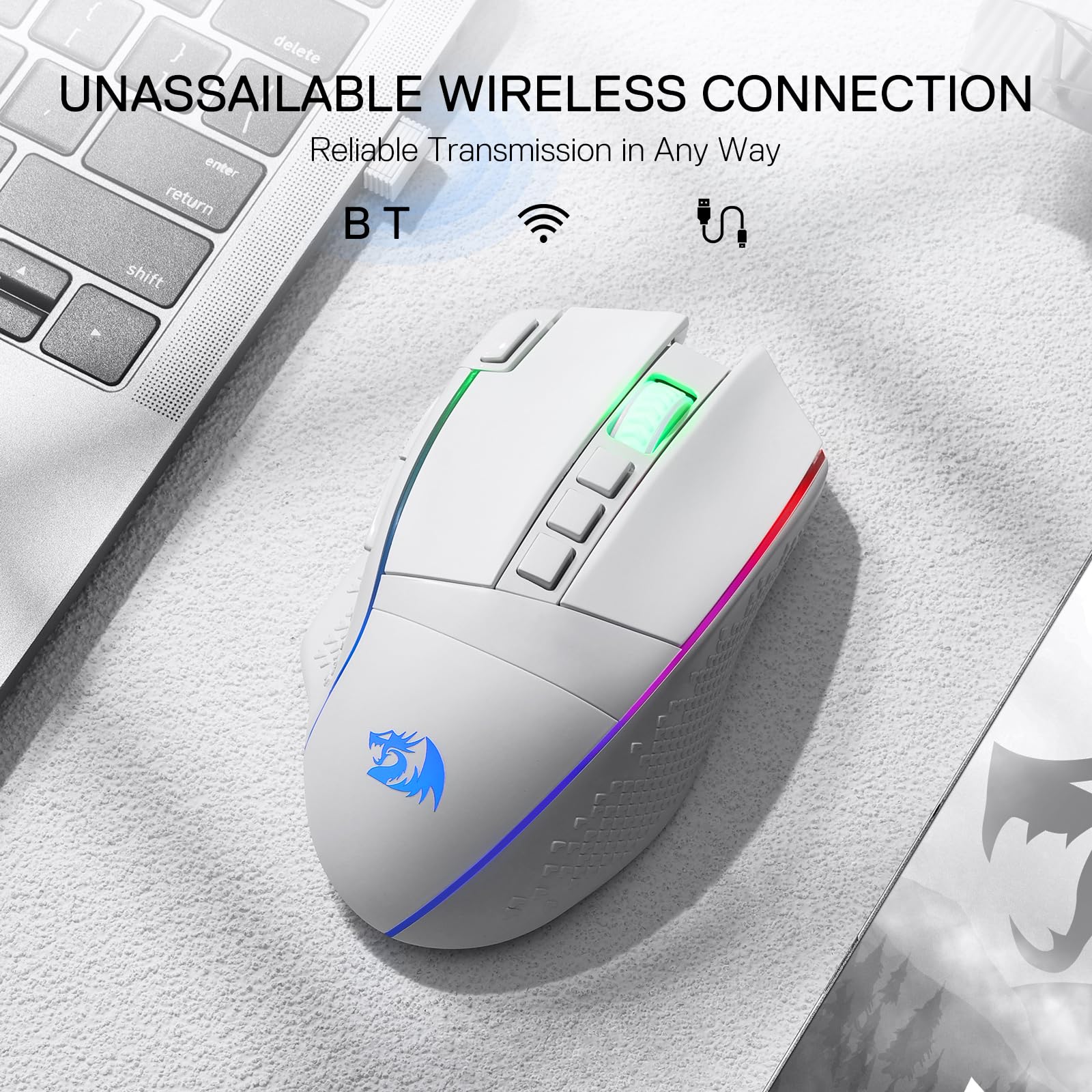 Foto 4 pulgar | Ratón Inalámbrico Para Juegos Redragon M991 26000 Dpi Blanco - Venta Internacional.
