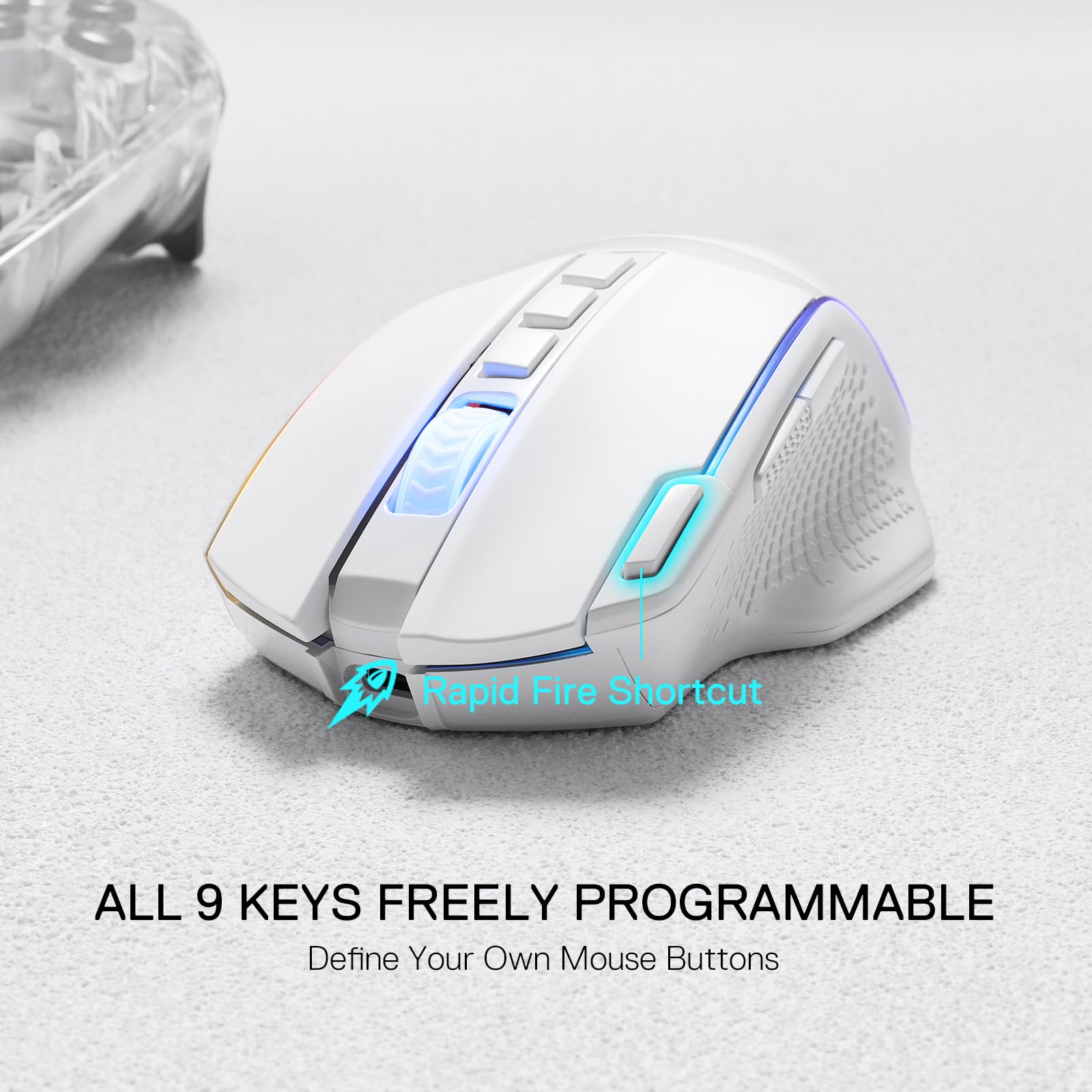 Foto 5 pulgar | Ratón Inalámbrico Para Juegos Redragon M991 26000 Dpi Blanco - Venta Internacional.