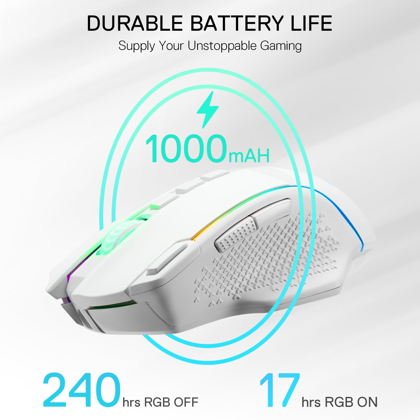 Foto 6 pulgar | Ratón Inalámbrico Para Juegos Redragon M991 26000 Dpi Blanco - Venta Internacional.
