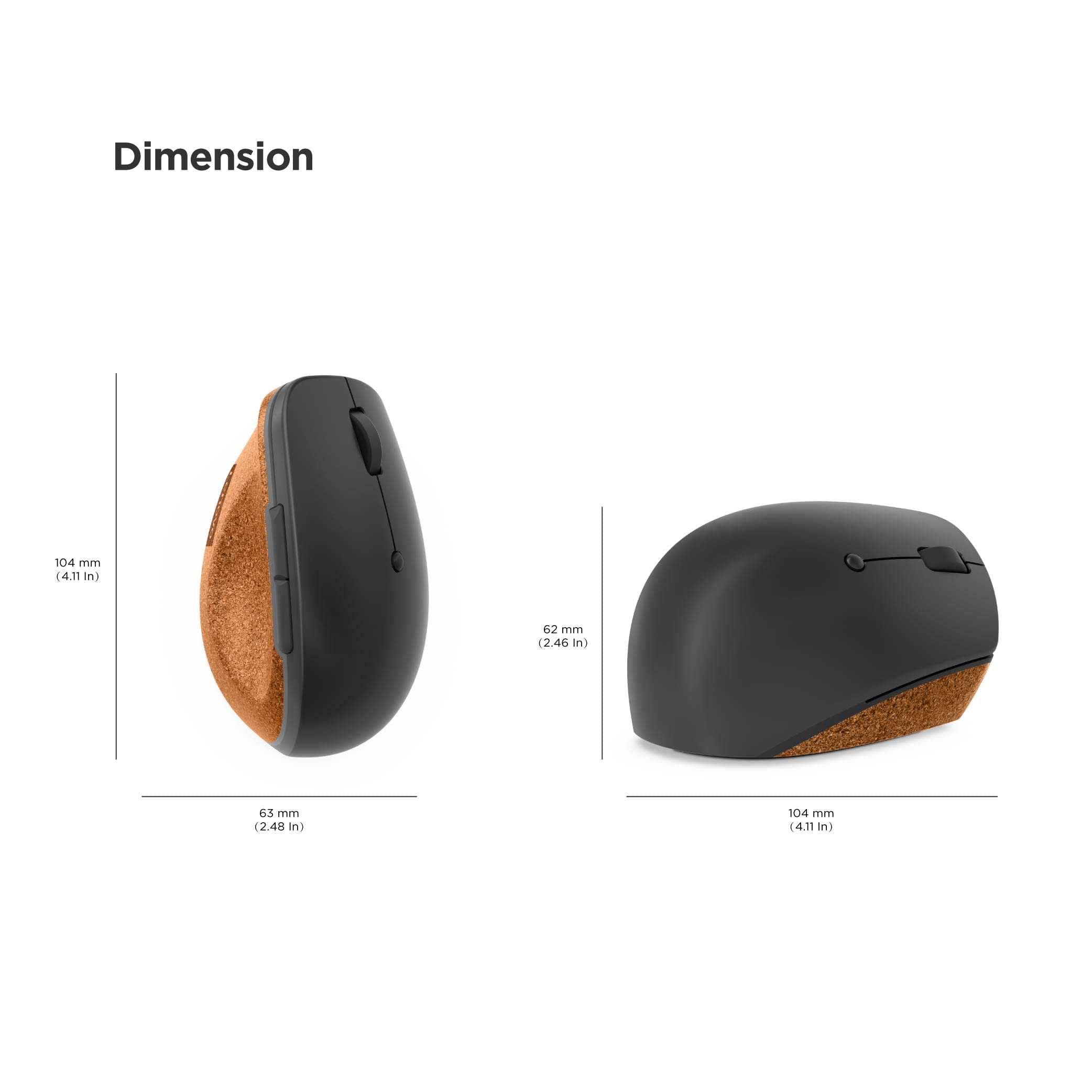 Foto 3 | Ratón Vertical Inalámbrico Para Ordenador Lenovo Go Storm Grey - Venta Internacional.