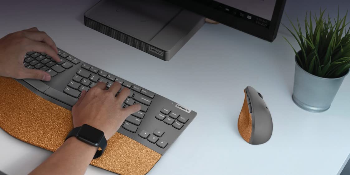 Foto 6 pulgar | Ratón Vertical Inalámbrico Para Ordenador Lenovo Go Storm Grey - Venta Internacional.