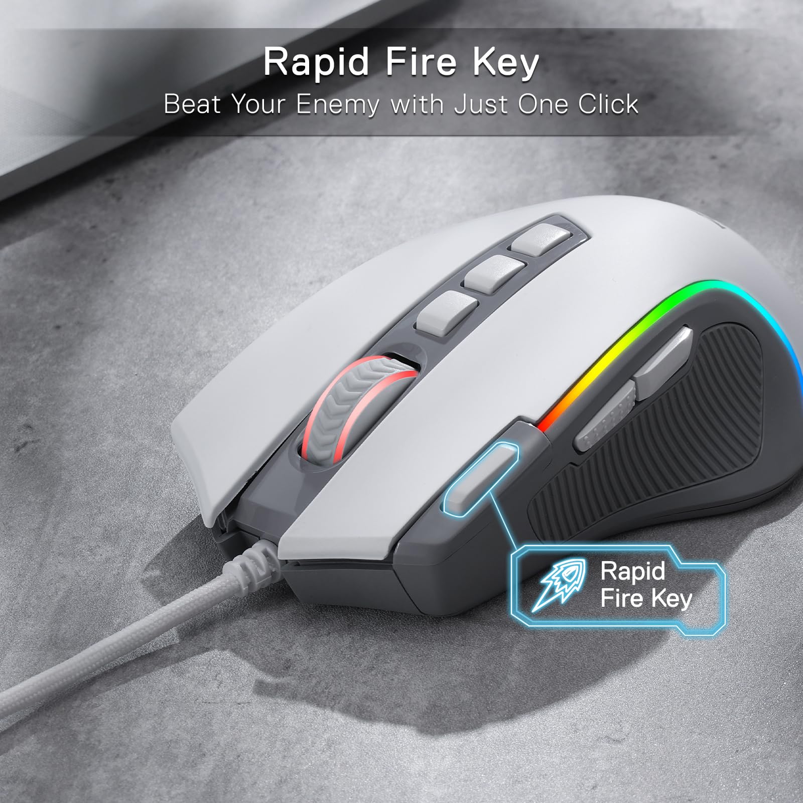 Foto 6 pulgar | Ratón Para Juegos Redragon M612 Rgb 8000 Dpi Con Cable Óptico Gris - Venta Internacional.