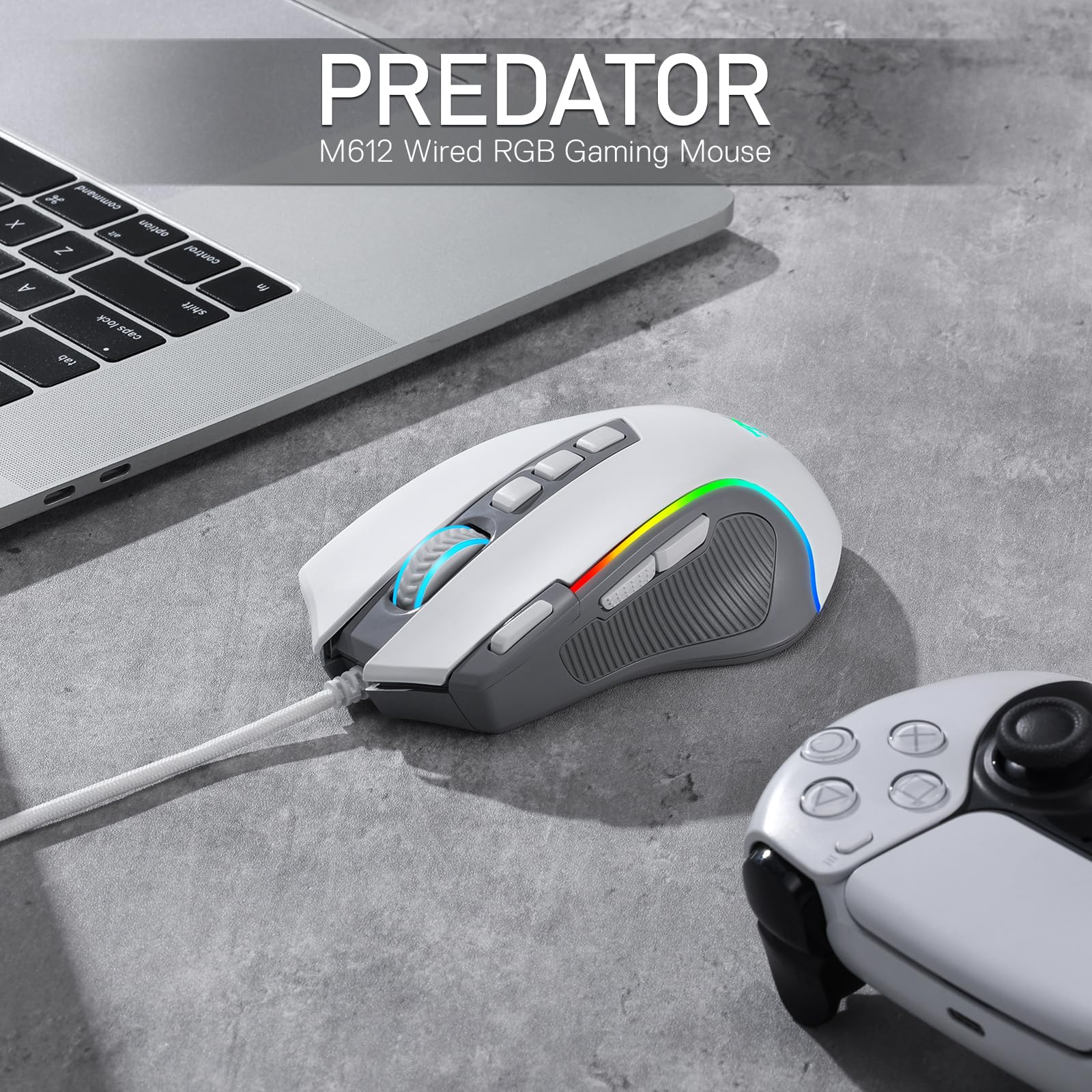 Foto 8 pulgar | Ratón Para Juegos Redragon M612 Rgb 8000 Dpi Con Cable Óptico Gris - Venta Internacional.