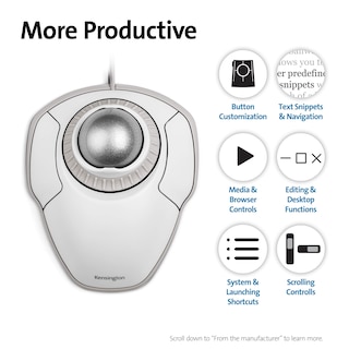 Foto 5 | Mouse Trackball Kensington Orbit K72500ww Blanco - Venta Internacional