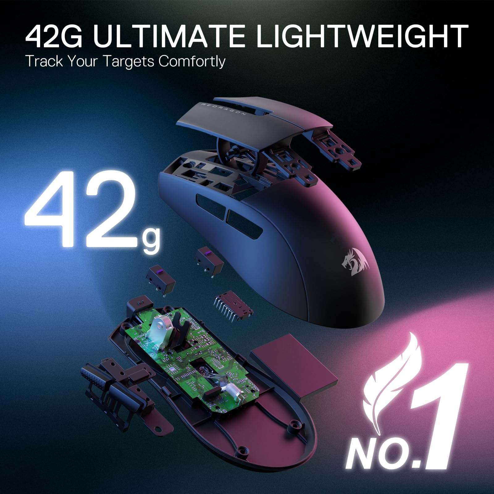 Foto 5 | Ratón Para Juegos Redragon M724 Con Cable, 12.400 Dpi, Ultraligero, 42 G - Venta Internacional.