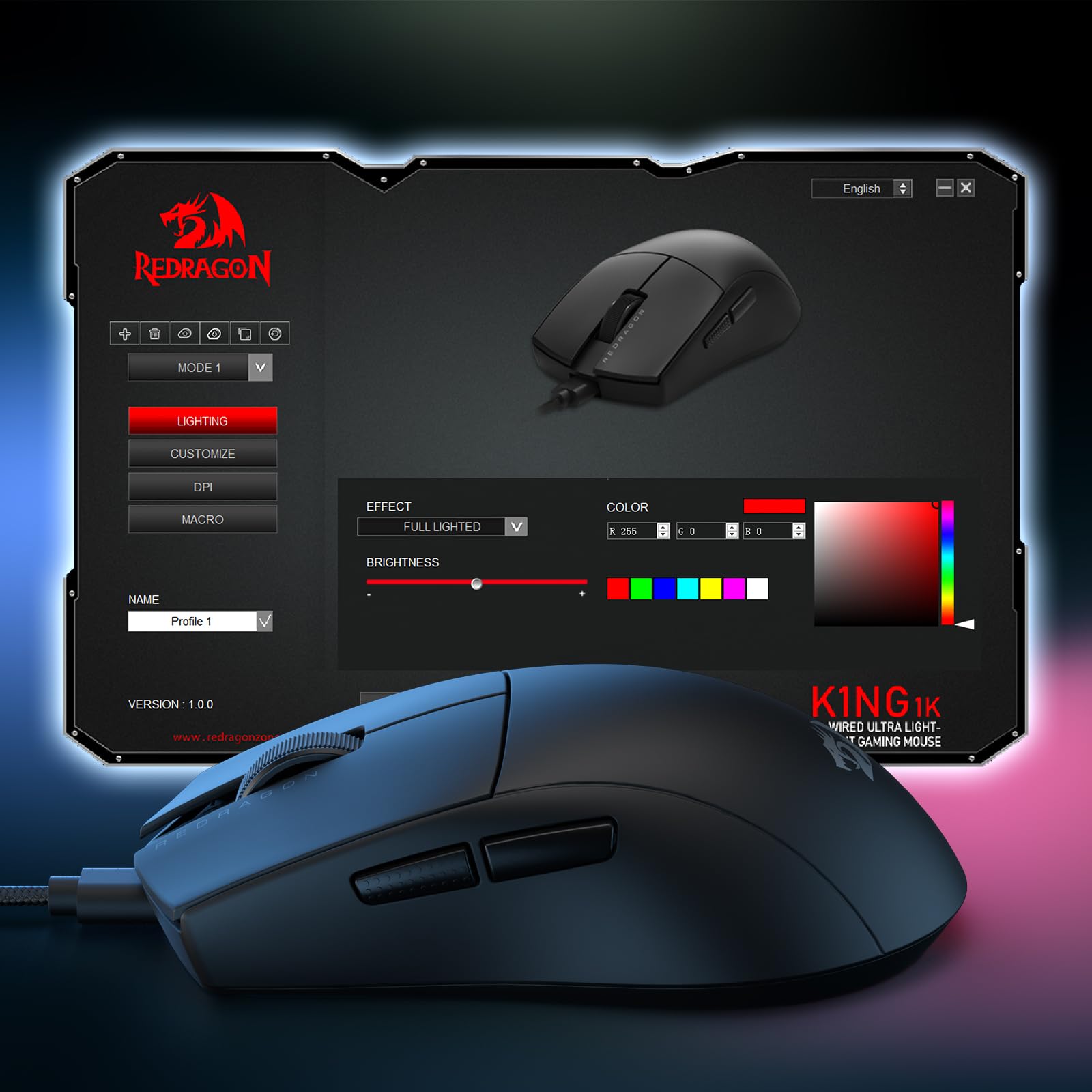 Foto 8 pulgar | Ratón Para Juegos Redragon M724 Con Cable, 12.400 Dpi, Ultraligero, 42 G - Venta Internacional.