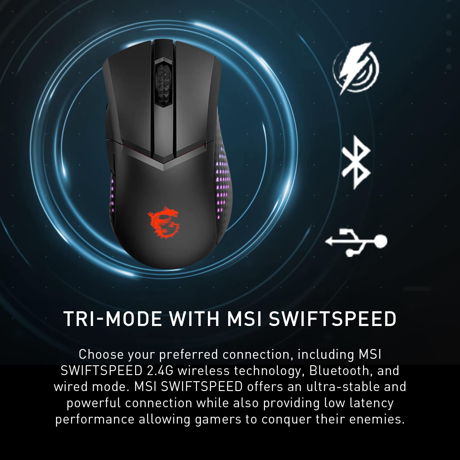 Foto 4 pulgar | Ratón Para Juegos Msi Clutch Gm51, Ligero, Inalámbrico, 26 K Dpi - Venta Internacional.