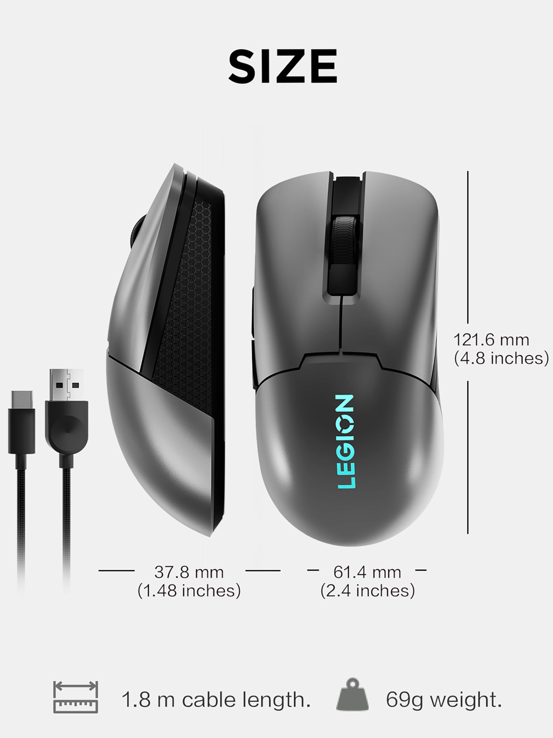 Foto 7 pulgar | Ratón Inalámbrico Para Juegos Lenovo Legion M600s Rgb 19.000 Dpi - Venta Internacional.