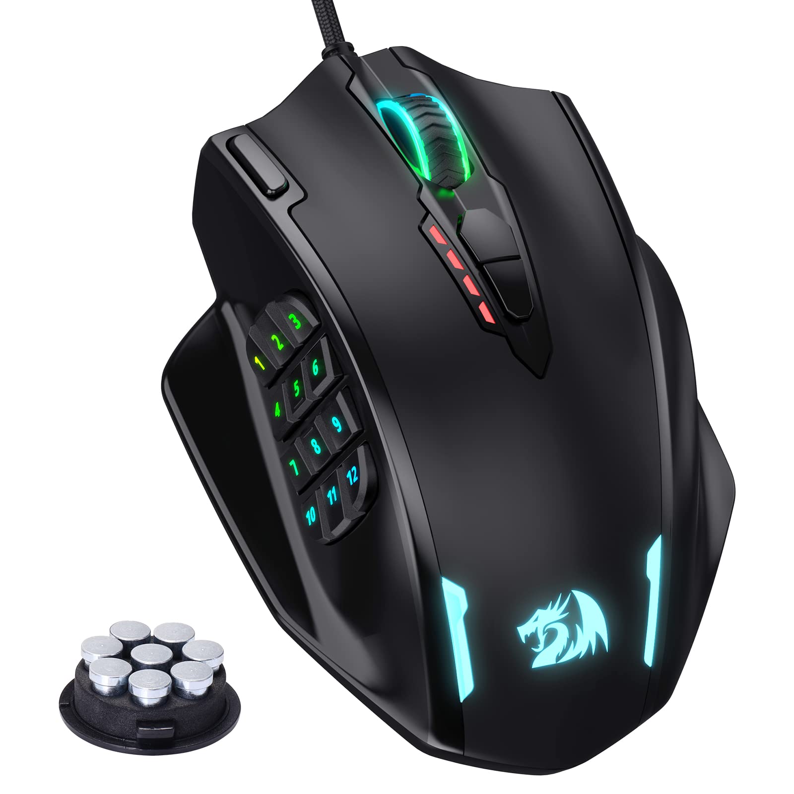 Ratón Para Juegos Redragon M908 Impact Rgb Led 12,400 Dpi - Venta Internacional.
