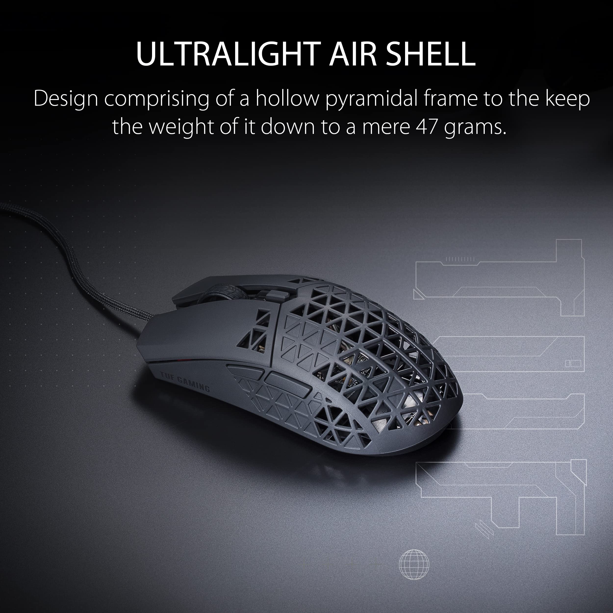 Foto 2 | Ratón Para Juegos Asus Tuf Gaming M4 Air, Ligero, 47 G, Negro - Venta Internacional.