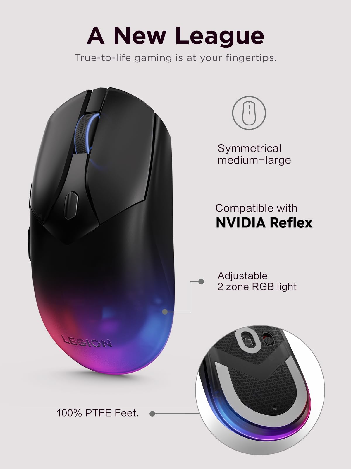 Foto 2 | Ratón Para Juegos Lenovo Legion M410 Inalámbrico Rgb 16,000 Dpi - Venta Internacional.