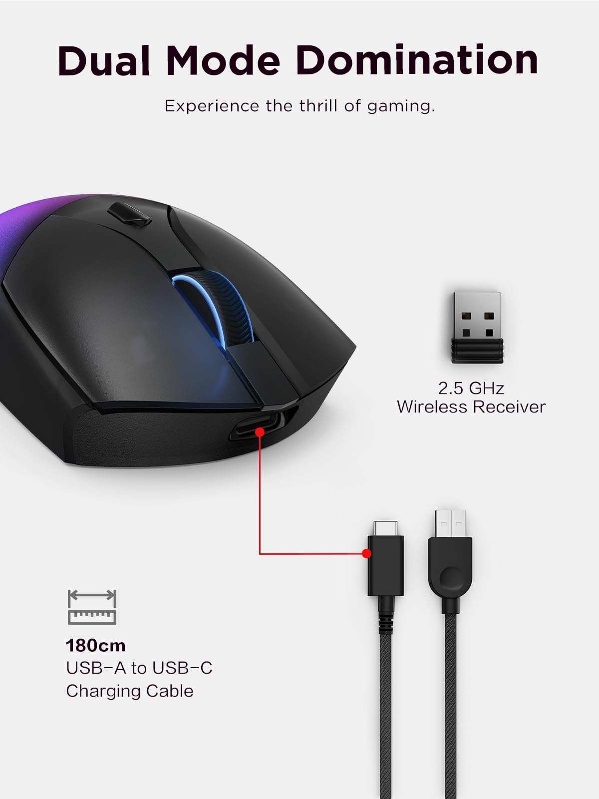 Foto 6 pulgar | Ratón Para Juegos Lenovo Legion M410 Inalámbrico Rgb 16,000 Dpi - Venta Internacional.