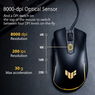 Foto 5 | Ratón Para Juegos Asus Tuf Gaming M3 Gen Ii Con Cable 59 G Negro - Venta Internacional.