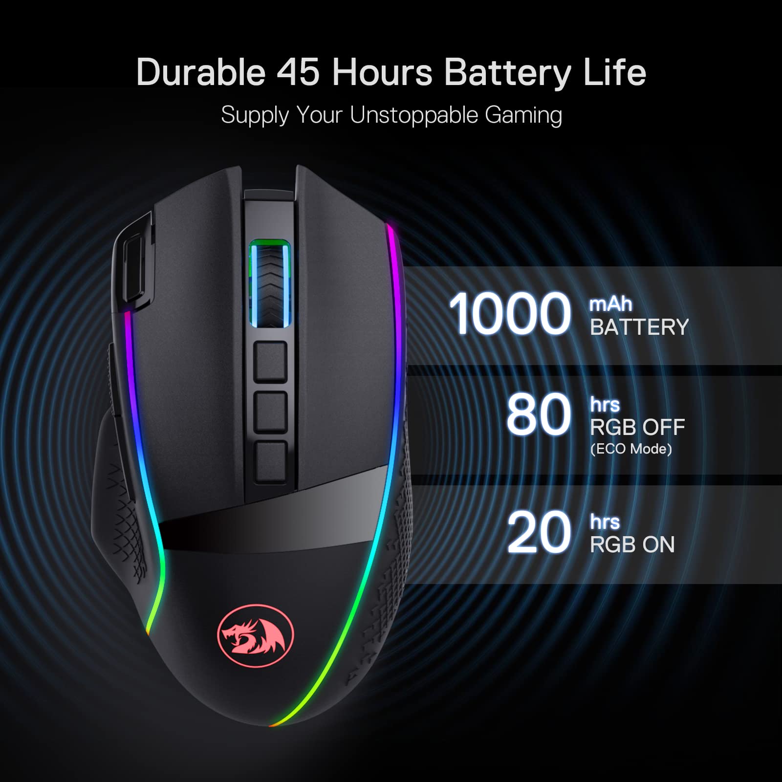 Foto 5 pulgar | Ratón Inalámbrico Para Juegos Redragon M991 19000 Dpi Con Rgb - Venta Internacional.