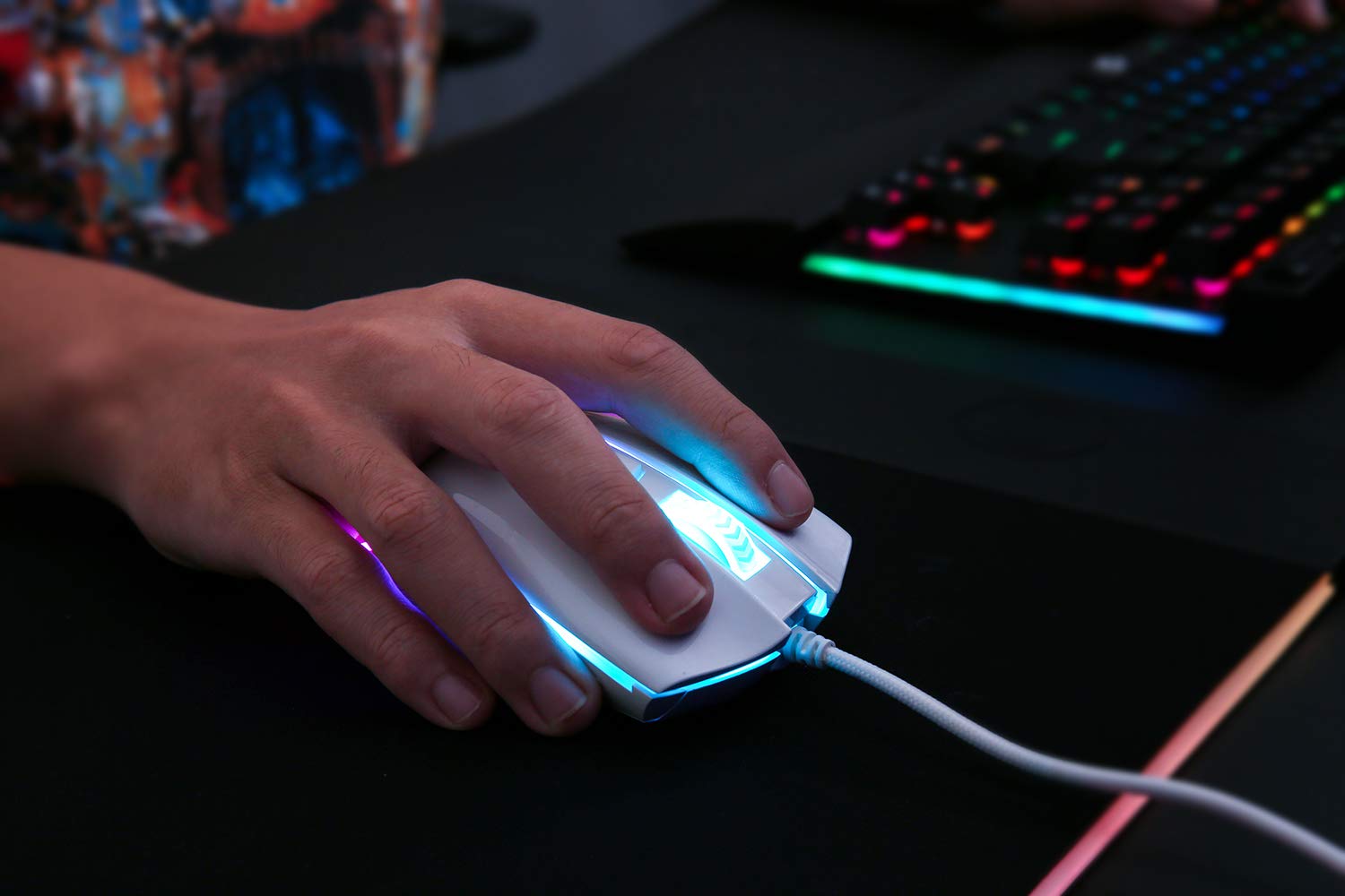 Foto 6 | Ratón Para Juegos Redragon M711 Cobra 10.000 Dpi Con Retroiluminación Rgb Blanco - Venta Internacional.