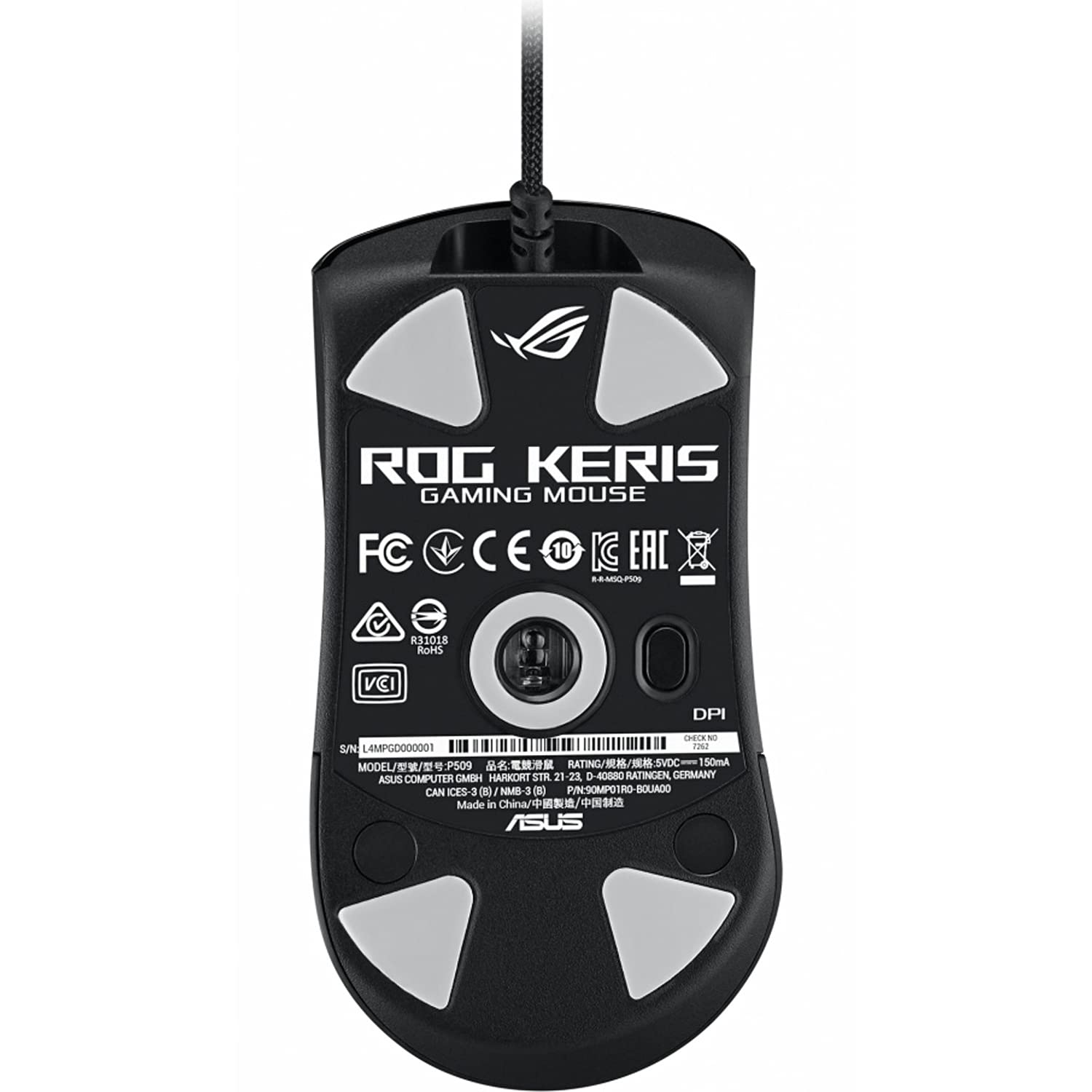 Foto 7 pulgar | Ratón Para Juegos Asus Rog Keris Ultraligero Con Cable Negro - Venta Internacional.