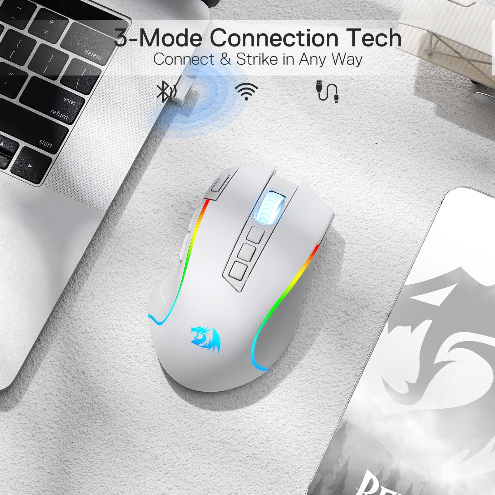 Foto 5 pulgar | Ratón Para Juegos Redragon M612 Pro Rgb 8000 Dpi Con Cable/inalámbrico - Venta Internacional.