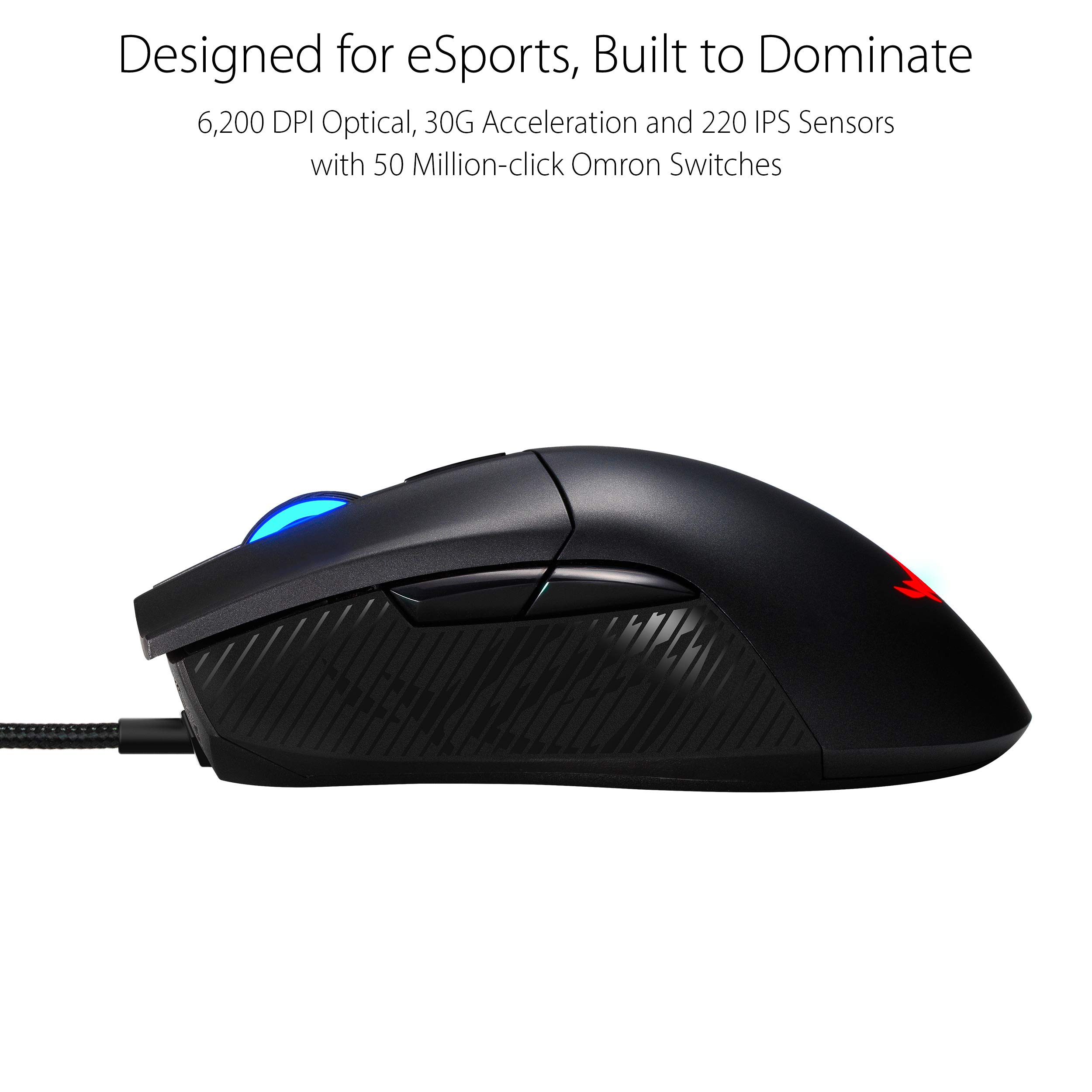 Foto 3 pulgar | Ratón Para Juegos Asus Rog Gladius Ii Core 6200 Dpi Óptico - Venta Internacional.