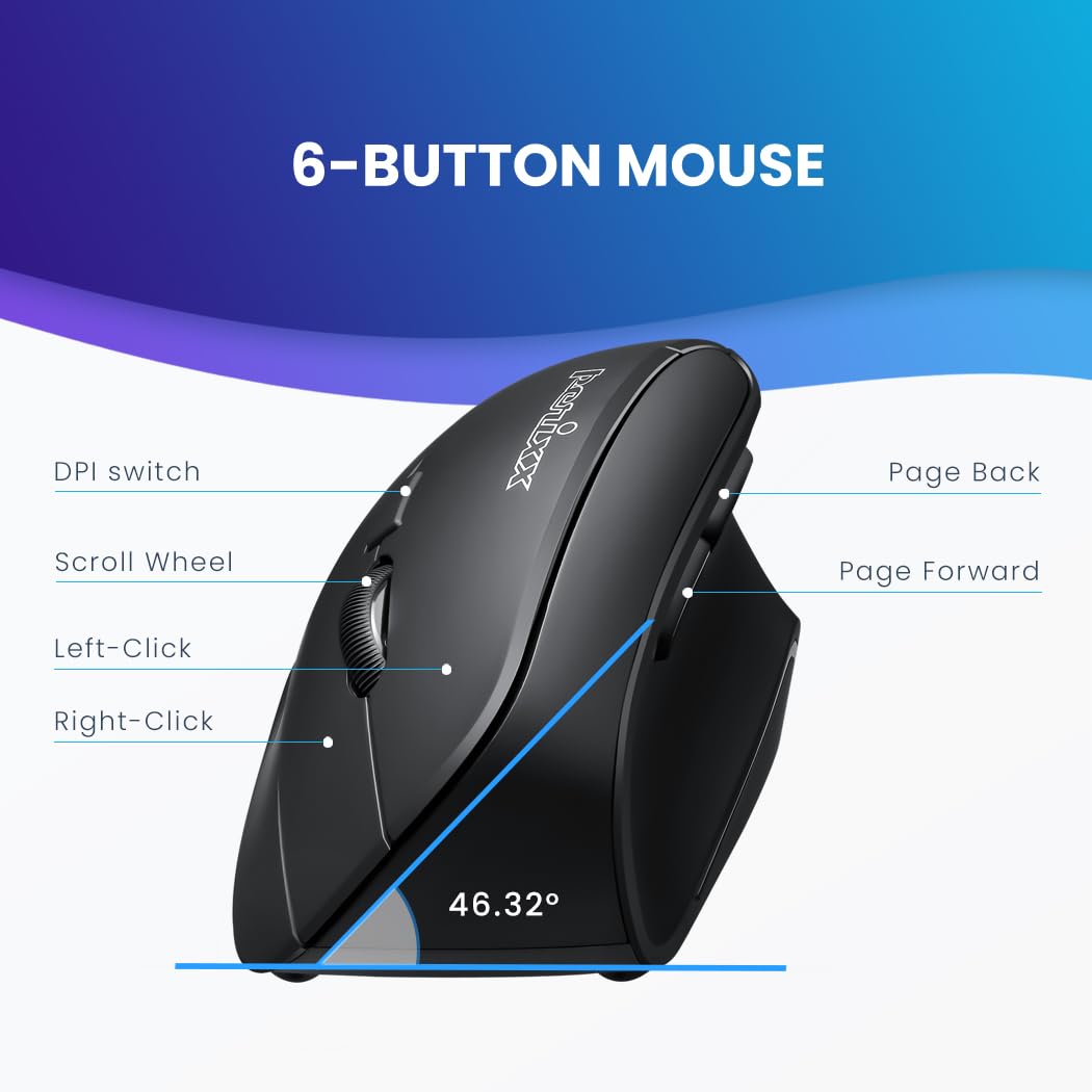 Foto 4 pulgar | Ratón Vertical Ergonómico Inalámbrico Perixx Perimice-715ii - Venta Internacional.