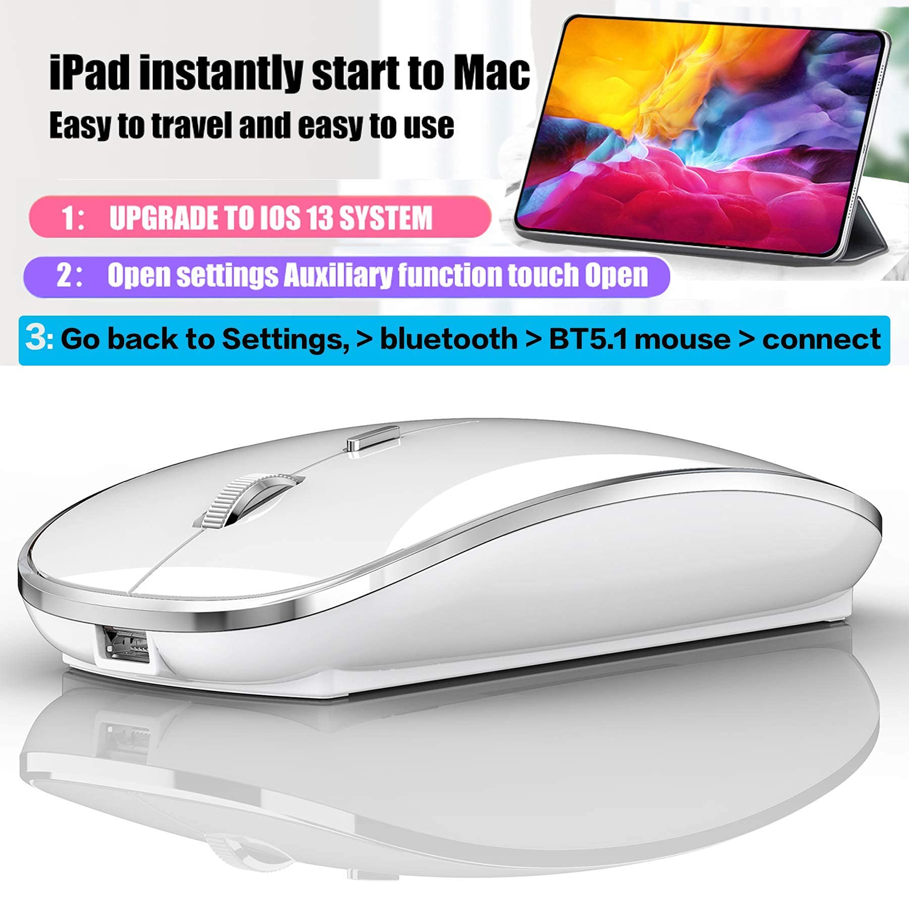 Foto 4 | Ratón Bluetooth Harfoowo Para Ipad Pro/air Mac Macbook Win/hp/dell - Venta Internacional.