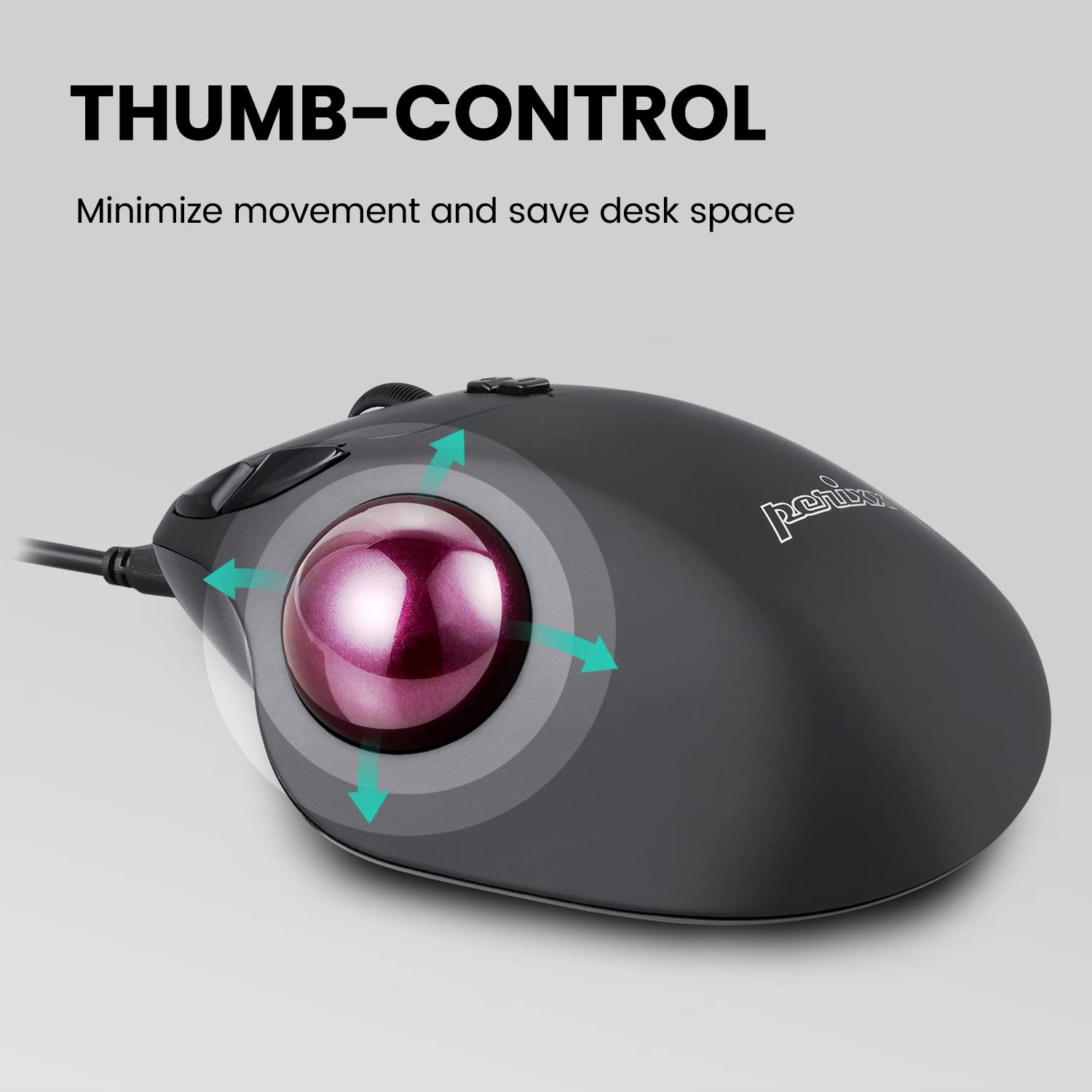 Foto 6 pulgar | Ratón Trackball Perixx Perimice-517 Con Cable Usb De 7 Botones - Venta Internacional.