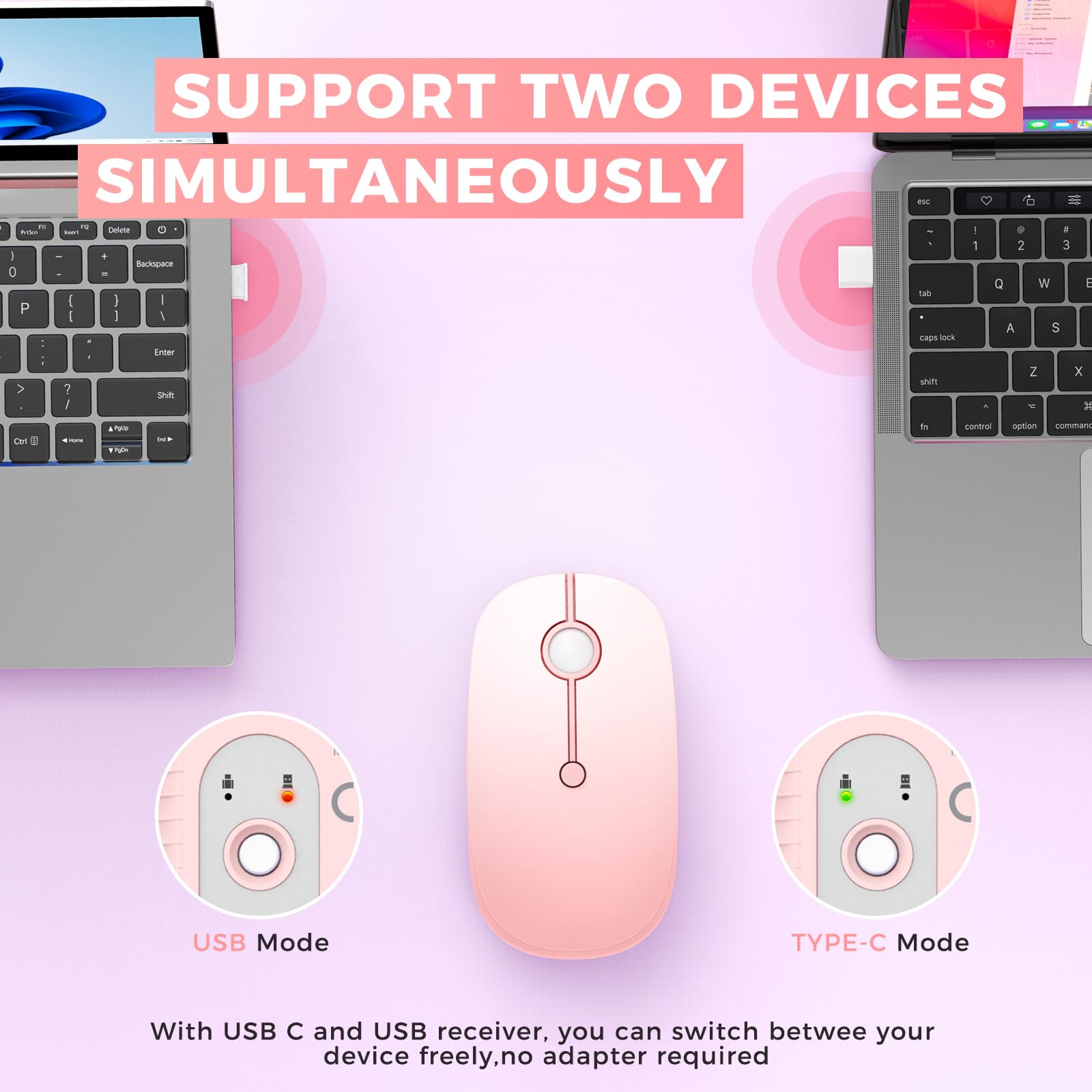 Foto 4 pulgar | Ratón Inalámbrico Vssoplor Type C Dual Mode 2.4g Para Macbook - Venta Internacional.