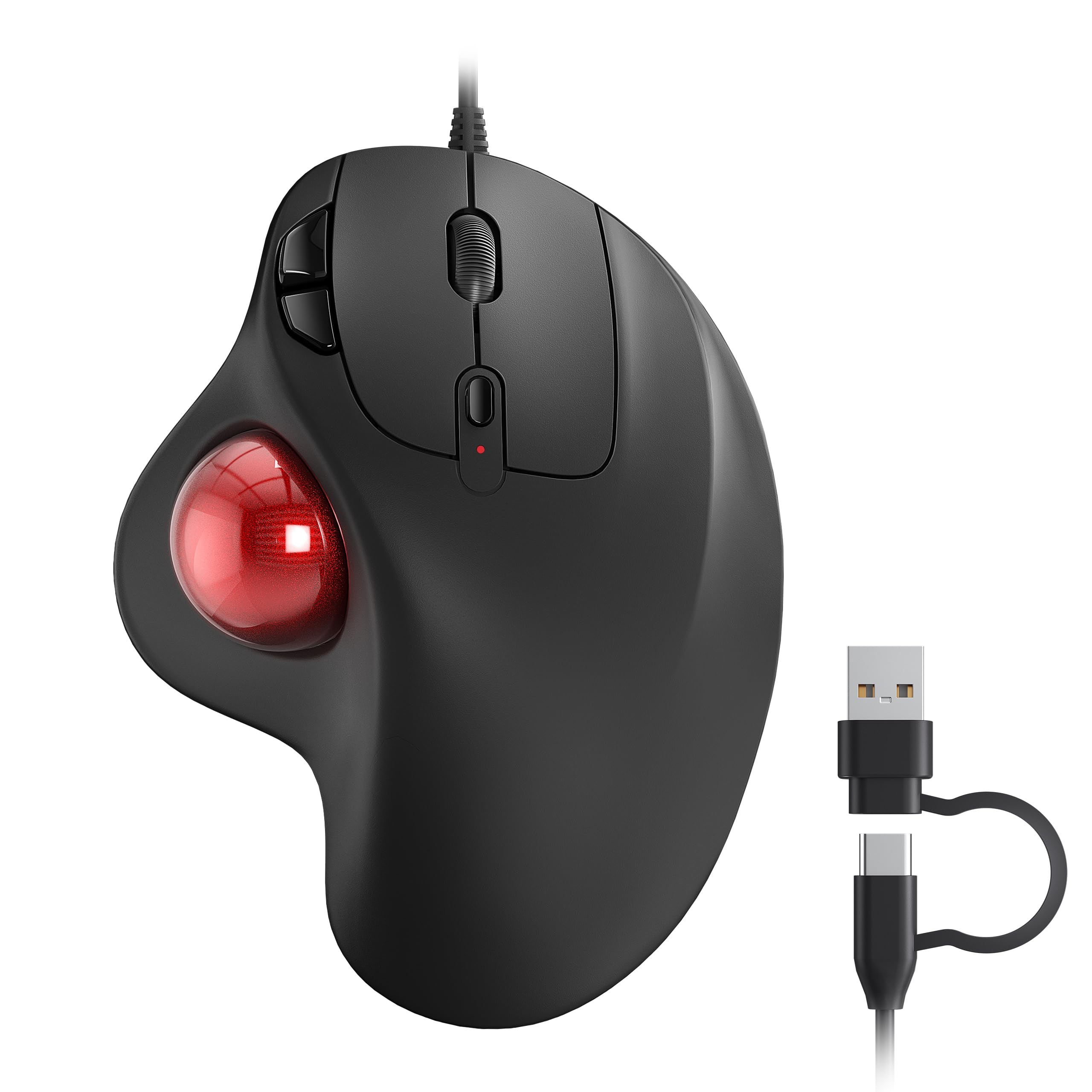 Ratón Trackball Nulea M509 Con Cable  Diseño Ergonómico  Rojo - Venta Internacional.