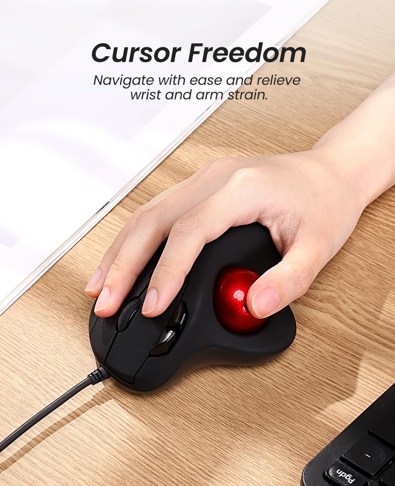 Foto 3 pulgar | Ratón Trackball Nulea M509 Con Cable  Diseño Ergonómico  Rojo - Venta Internacional.